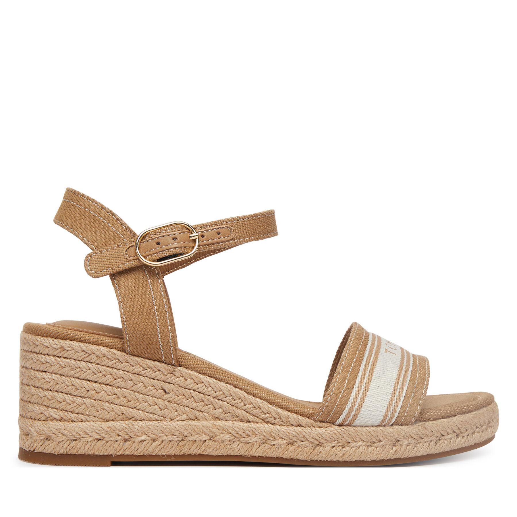 Tommy Hilfiger Espadryle Mid Wedge Espad Webbing FW0FW09230 Beżowy