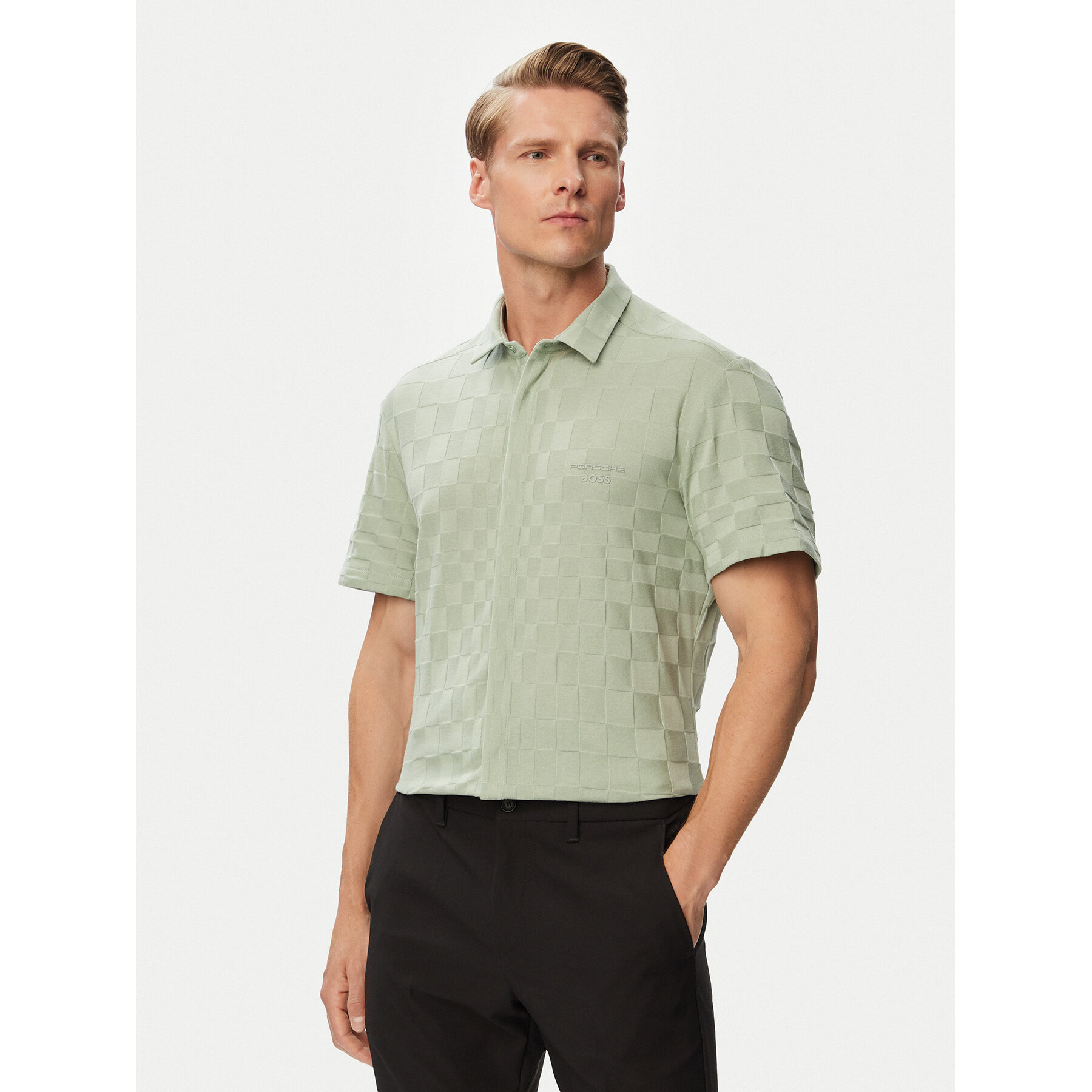 BOSS Koszula Spirit70Jacq S 50560415 Zielony Regular Fit