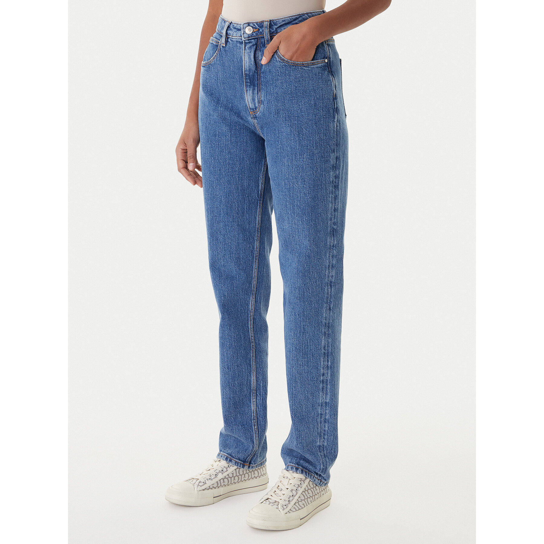 Guess Jeansy W2YA21 D4NH5 Niebieski Mom Fit