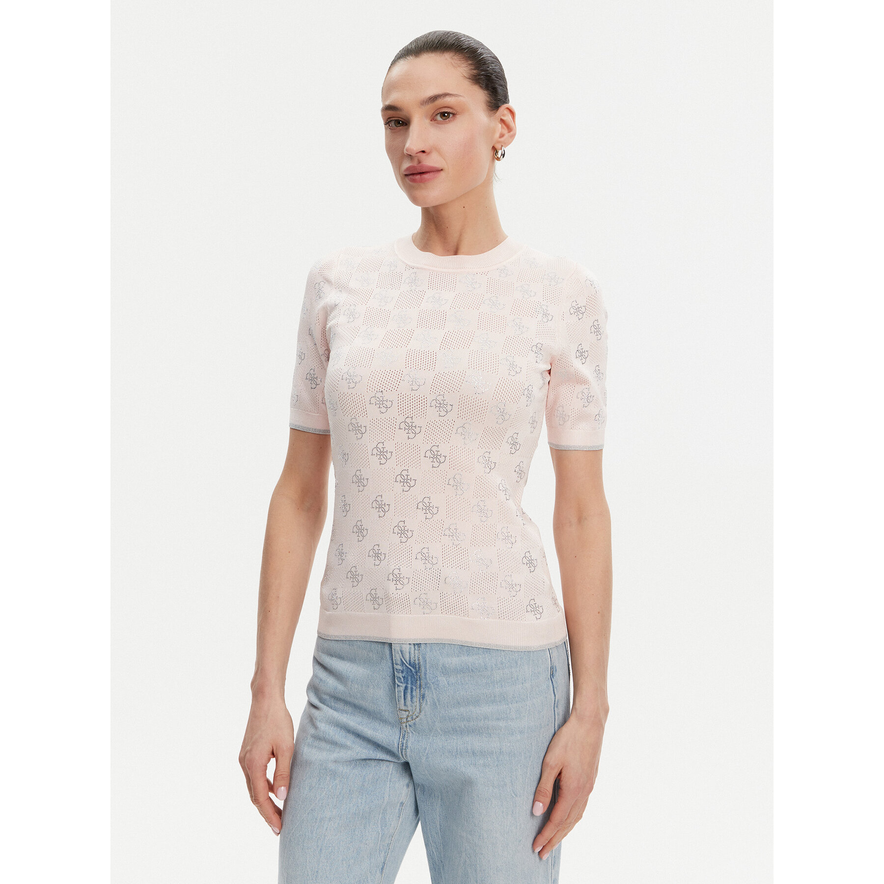 Guess Sweter W5GR20 Z3D60 Różowy Regular Fit