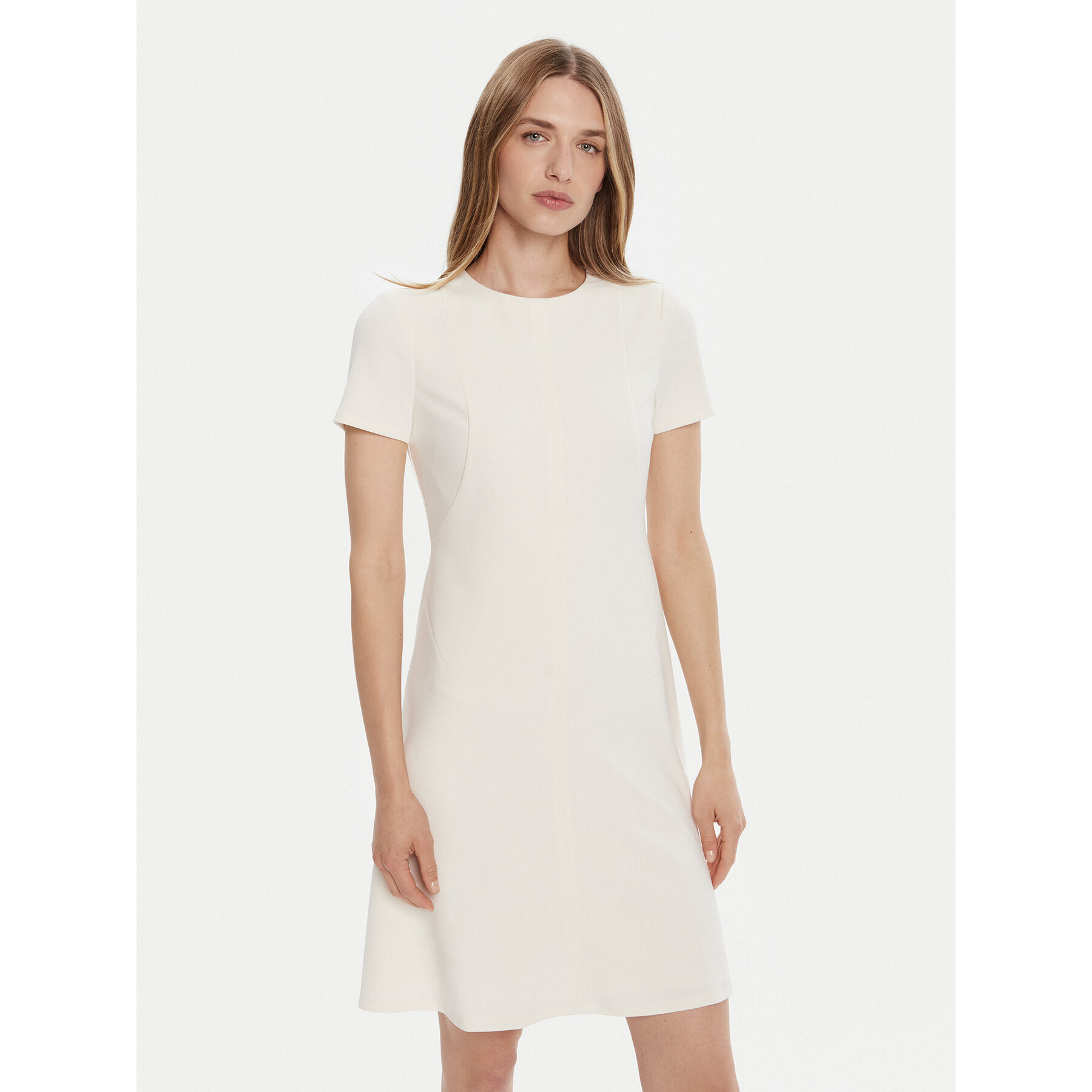 Calvin Klein Sukienka koktajlowa LV044C064G Écru Slim Fit
