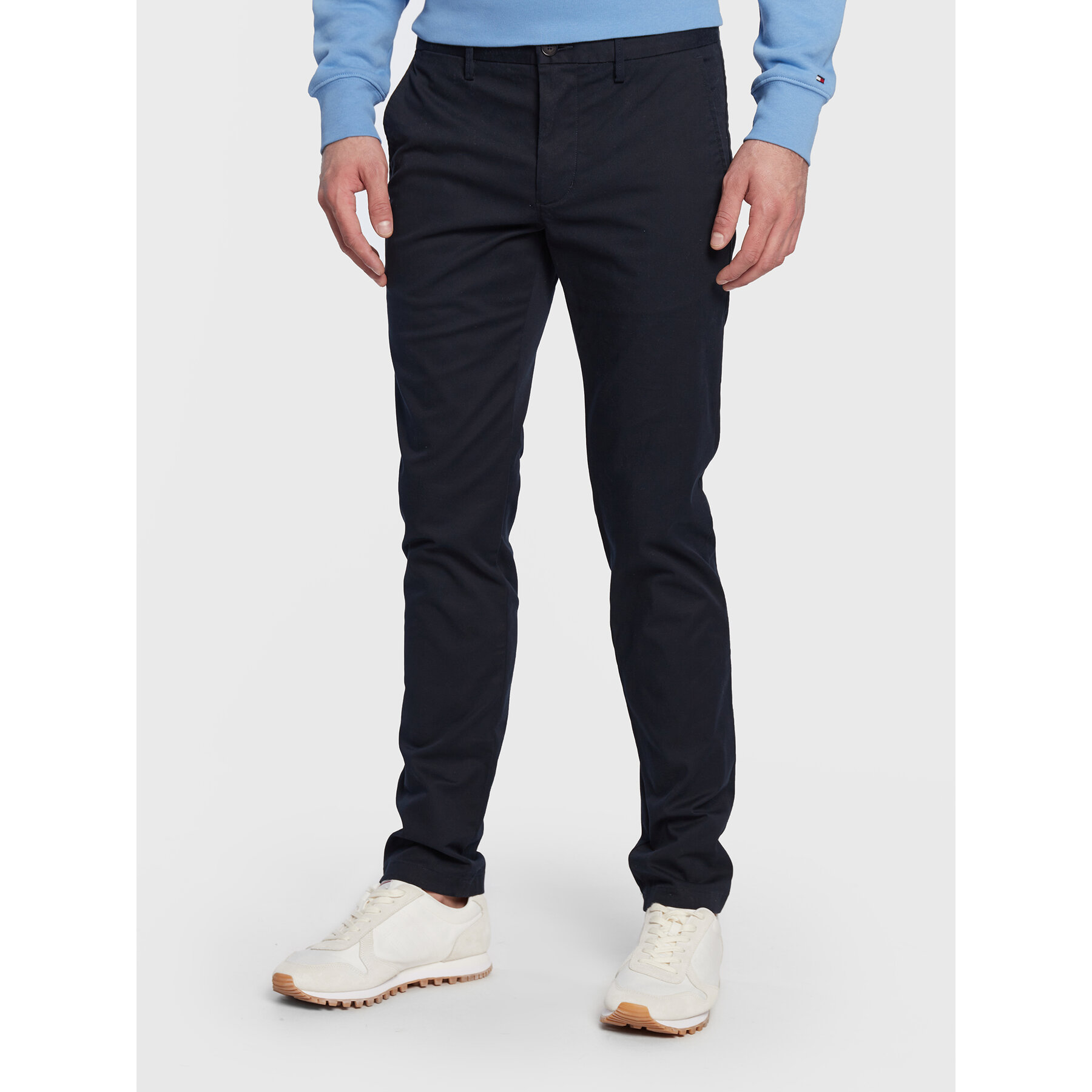 Tommy Hilfiger Chinosy Core Bleecker MW0MW28883 Granatowy Slim Fit