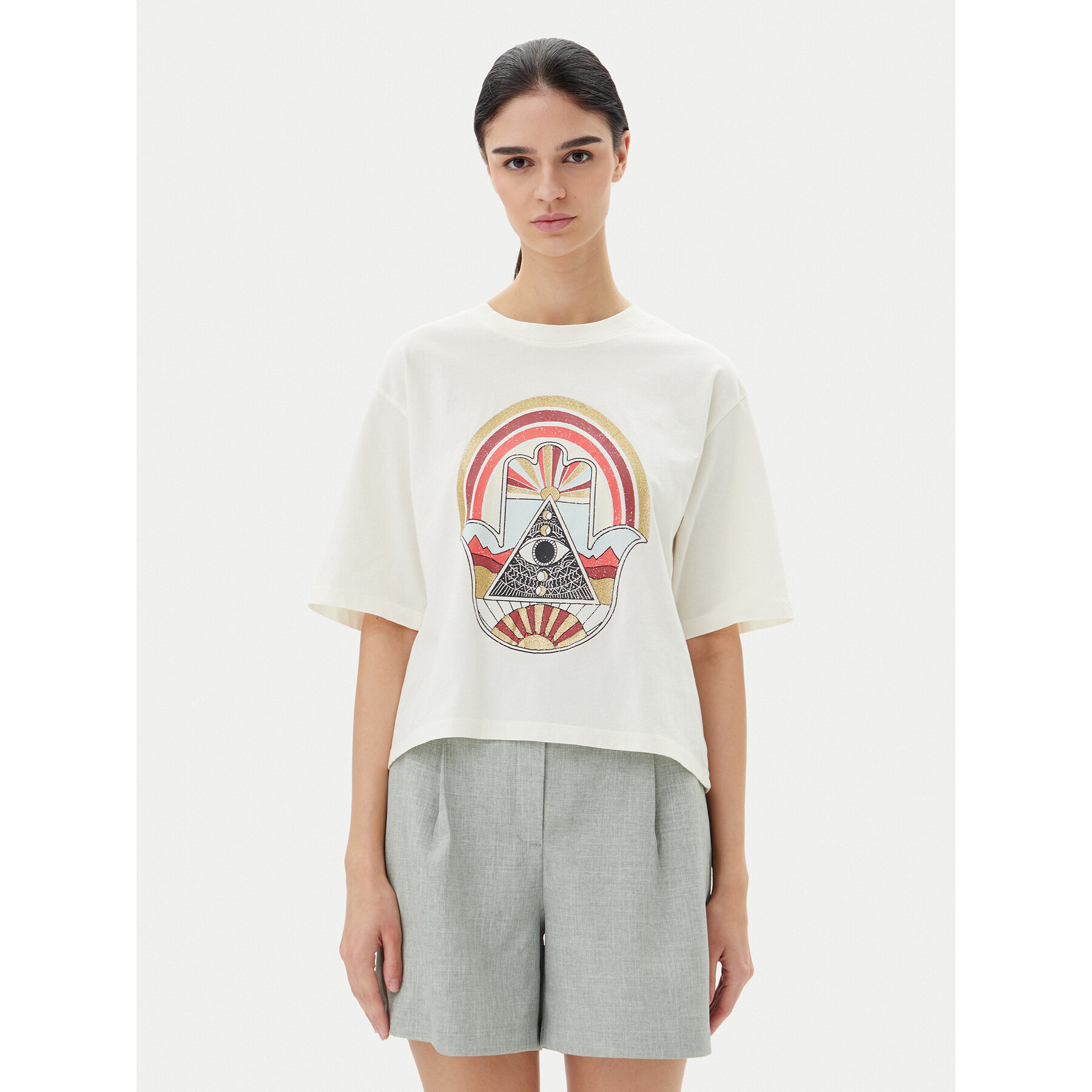 JDY T-Shirt Carla 15341561 Biały Regular Fit
