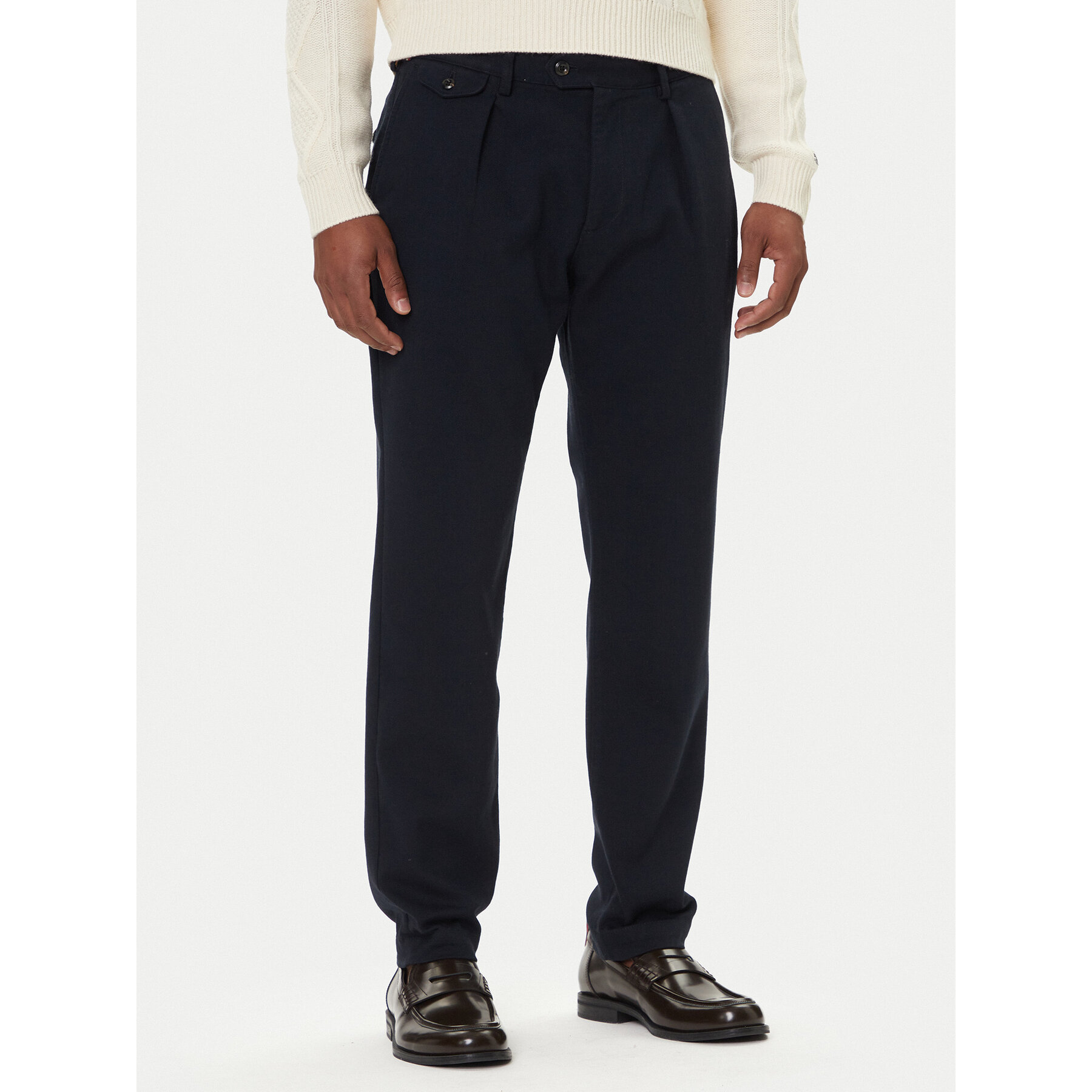 Tommy Hilfiger Chinosy Harlem MW0MW40340 Granatowy Tapered Fit