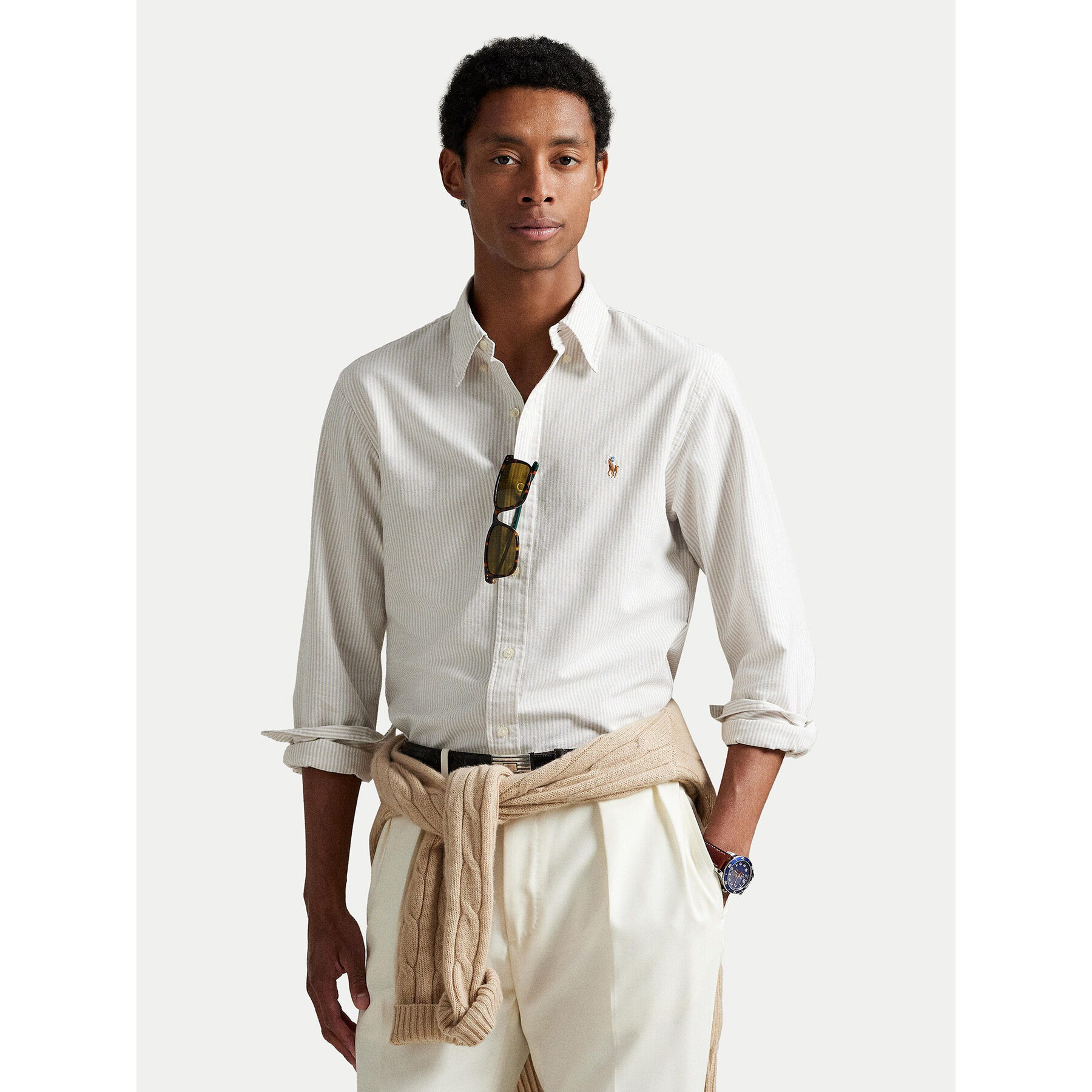 Polo Ralph Lauren Koszula 710953710004 Beżowy jasny Slim Fit