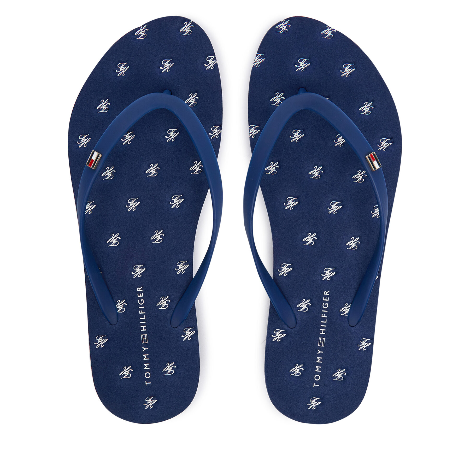 Tommy Hilfiger Japonki Repeat Logo Platform FW0FW09199 Granatowy