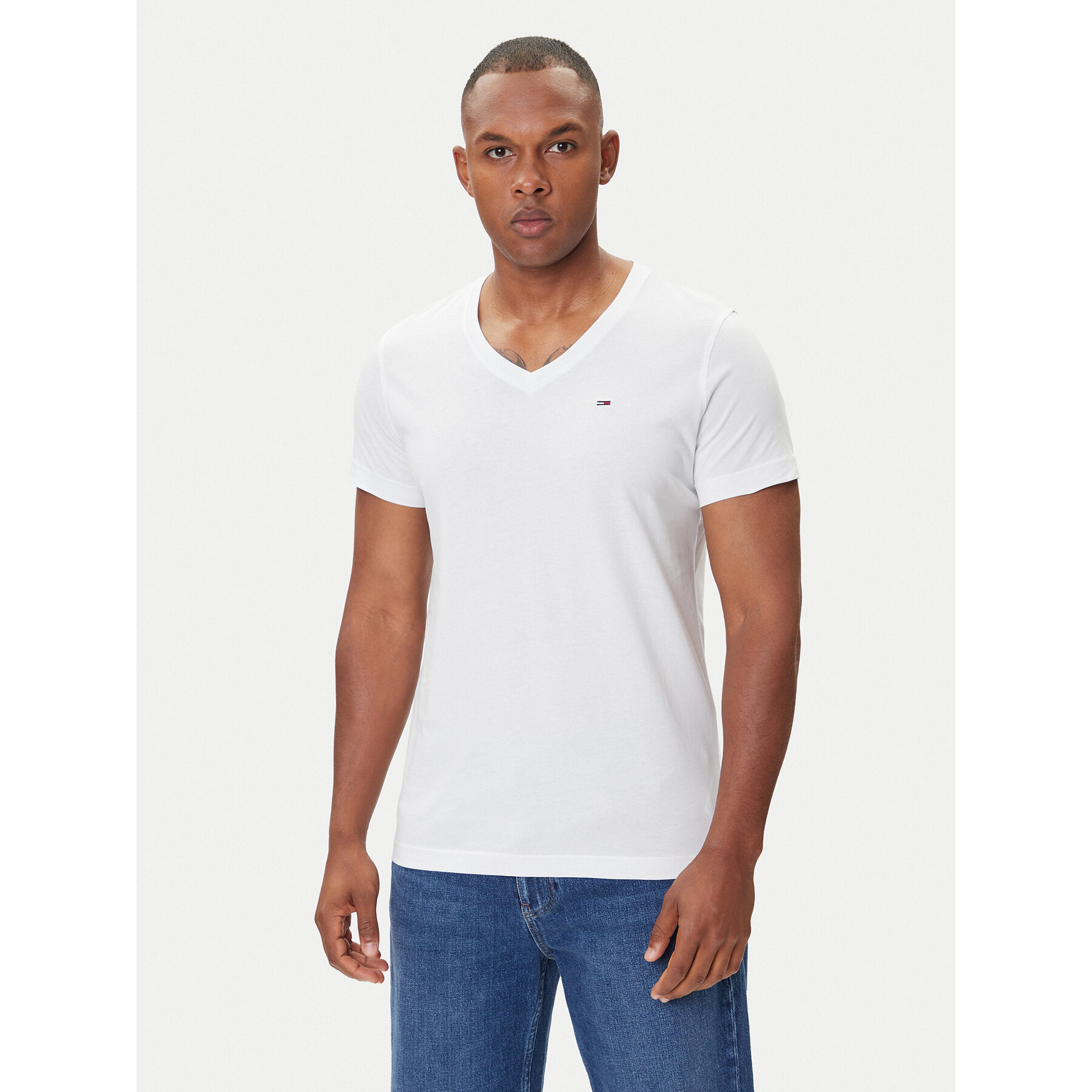 Tommy Jeans T-Shirt DM0DM04410 Biały Regular Fit