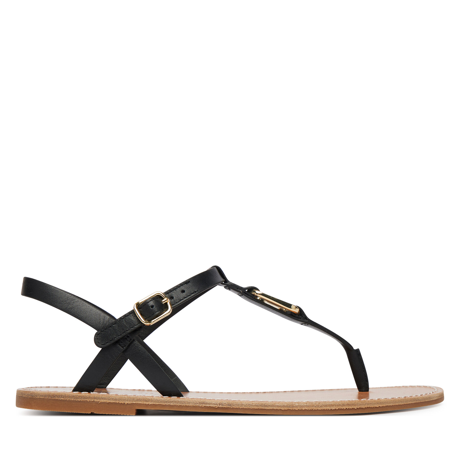 Tommy Hilfiger Sandały Leather Thong Sandal FW0FW09127 Czarny
