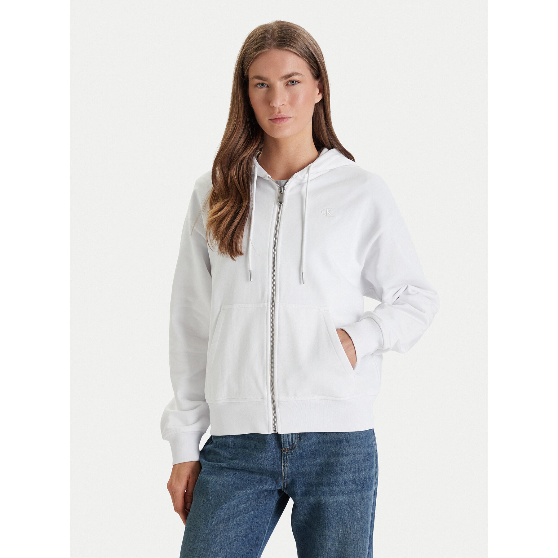 Calvin Klein Jeans Bluza Archive Logo LV047B237G Biały Regular Fit