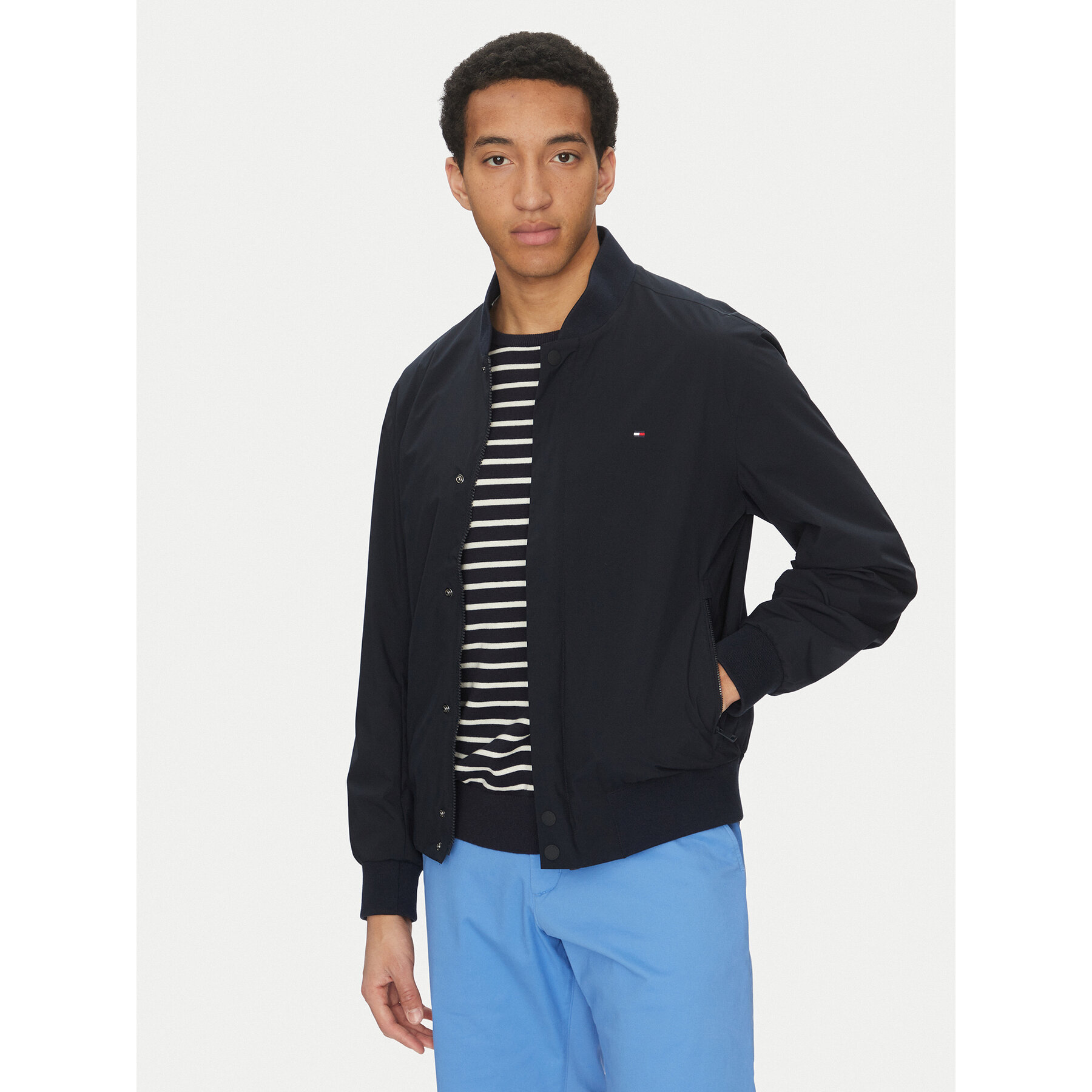 Tommy Hilfiger Kurtka bomber MW0MW36665 Granatowy Regular Fit