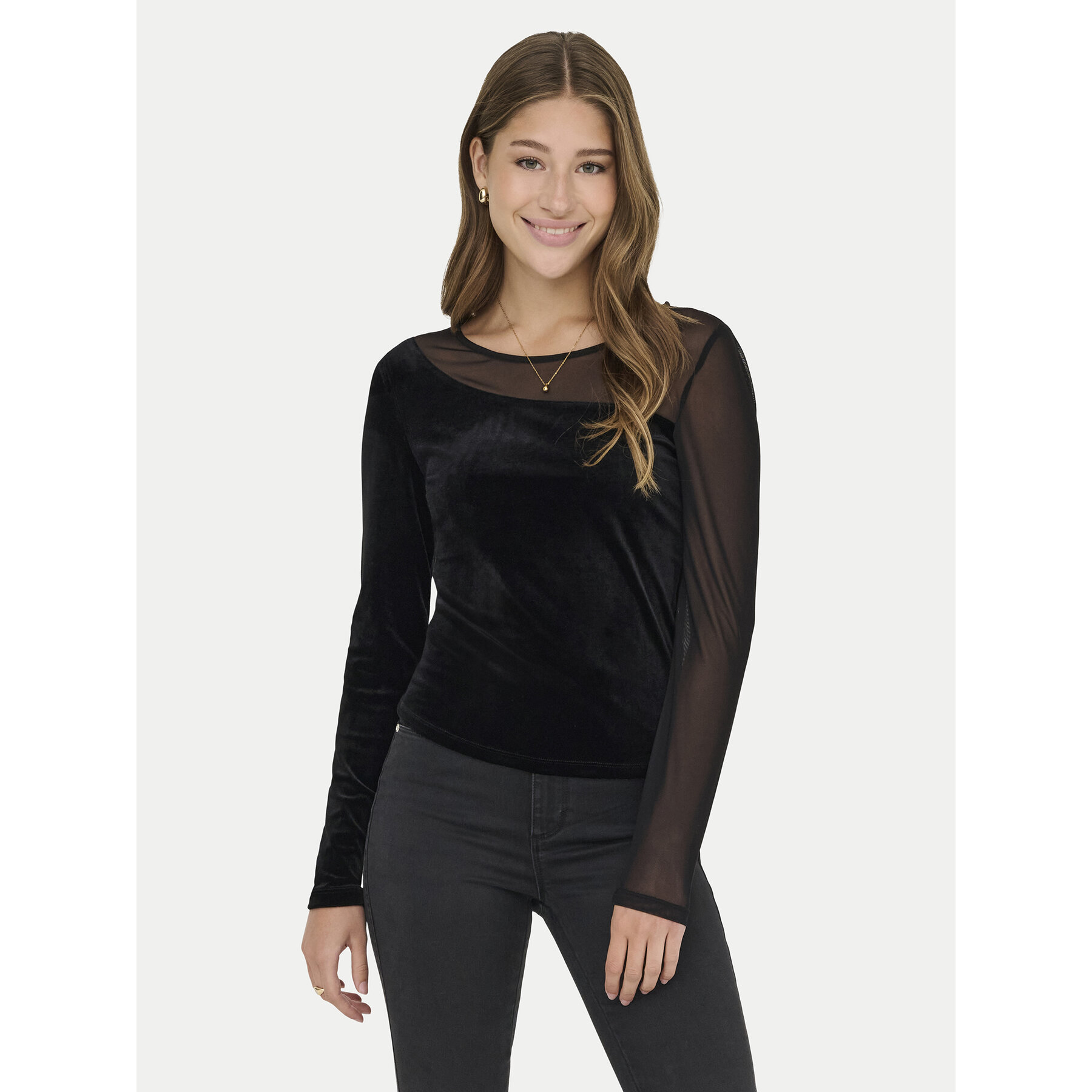 ONLY Bluzka Smooth 15360668 Czarny Slim Fit