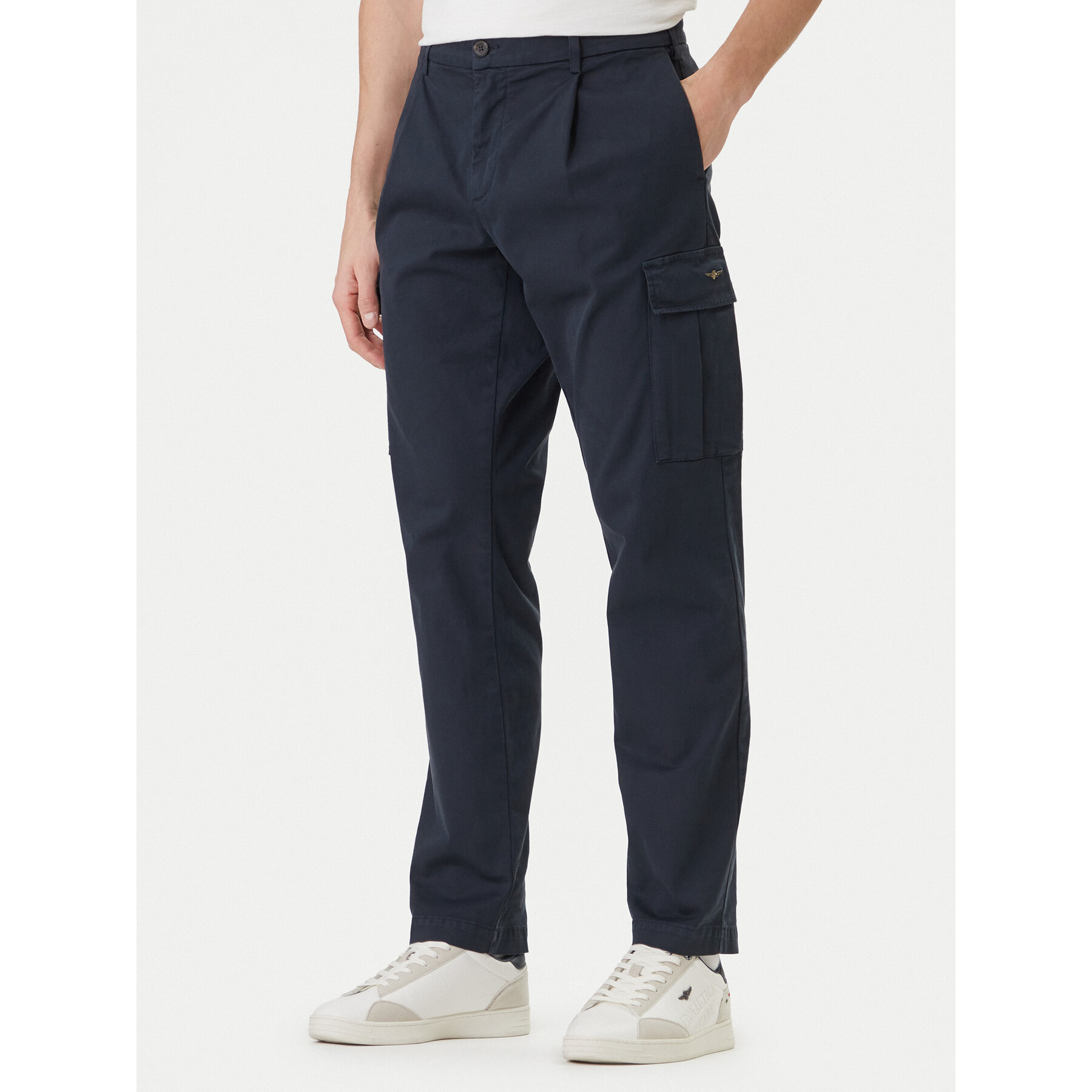 Aeronautica Militare Spodnie materiałowe 261PA1718UCT04331 Granatowy Regular Fit
