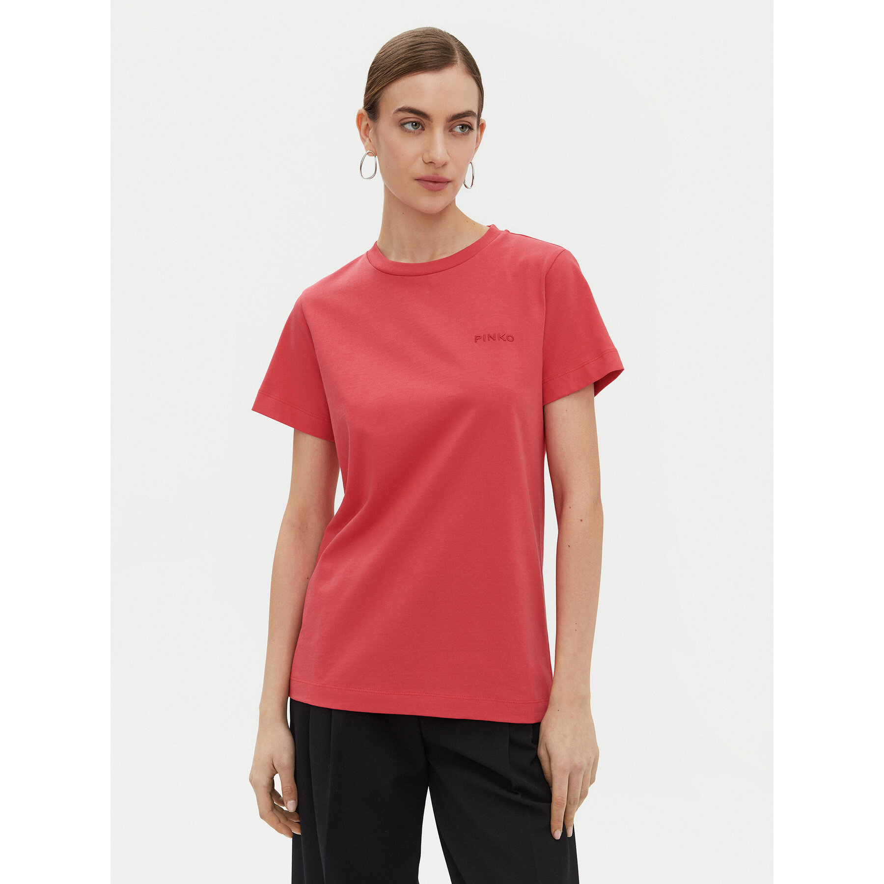 PINKO T-Shirt 101752 A2HN Czerwony Regular Fit