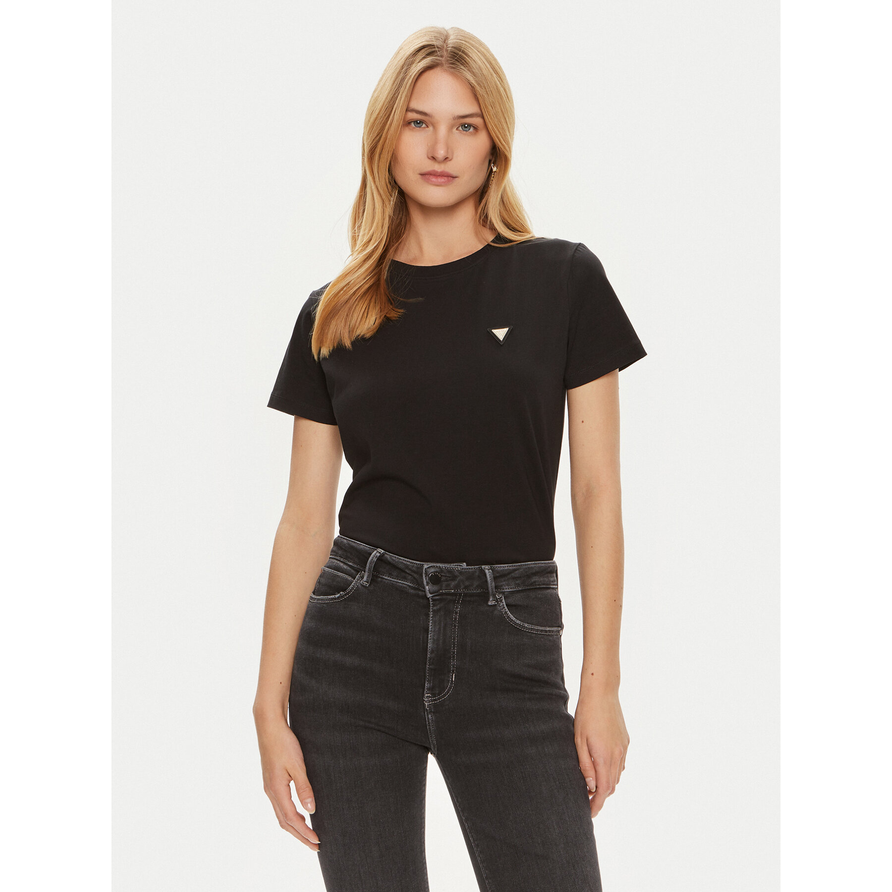 Guess T-Shirt V4YI09 J1314 Czarny Regular Fit