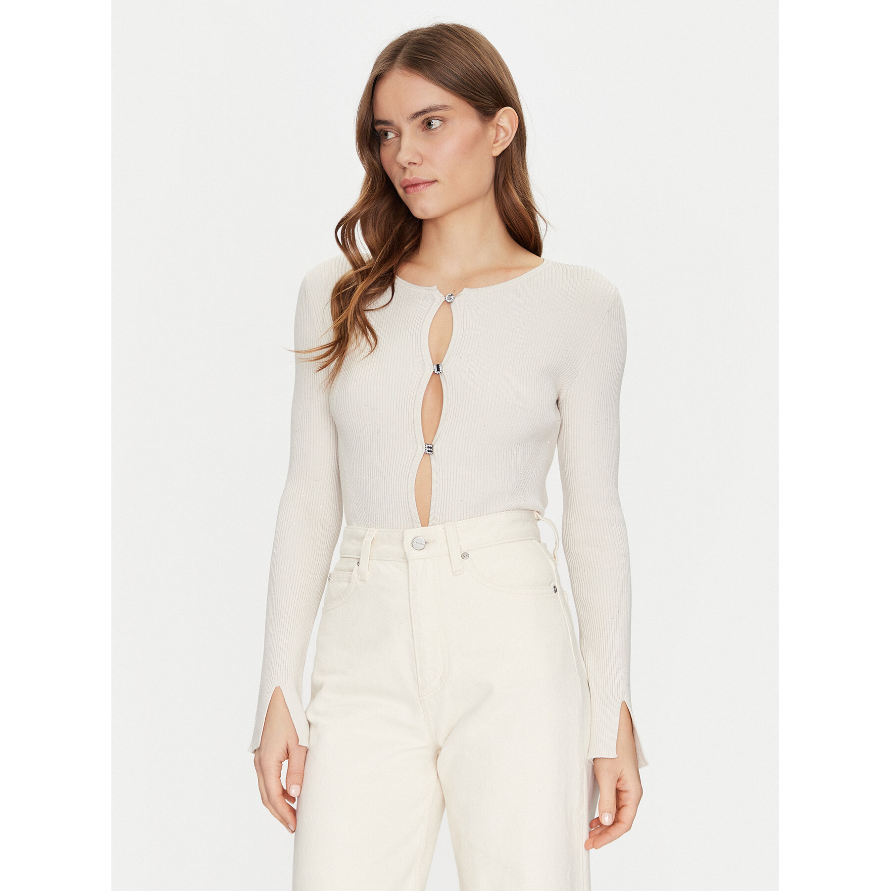 Guess Kardigan W5RR17 Z34O0 Biały Regular Fit