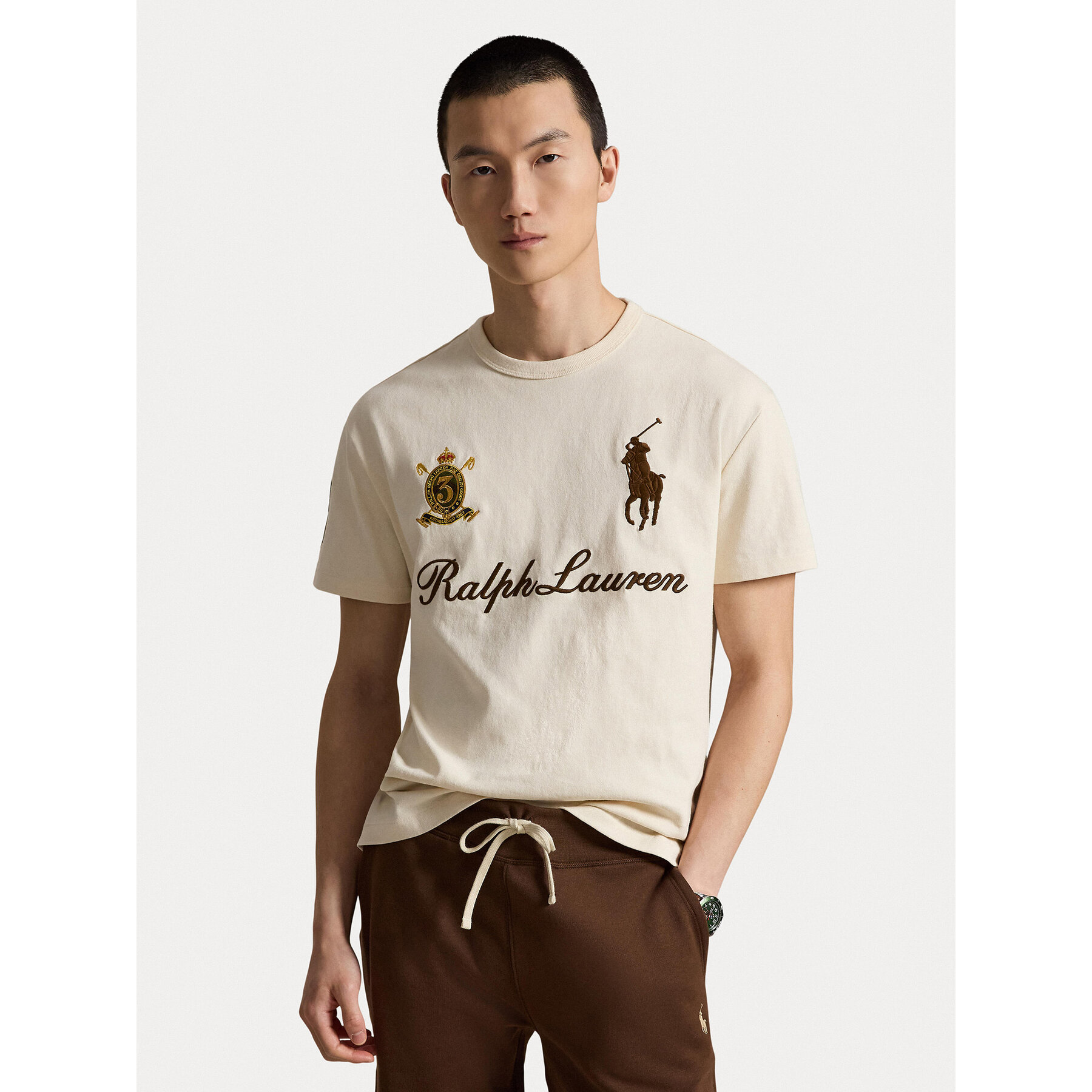 Polo Ralph Lauren T-Shirt 710B20010001 Kremowy Regular Fit