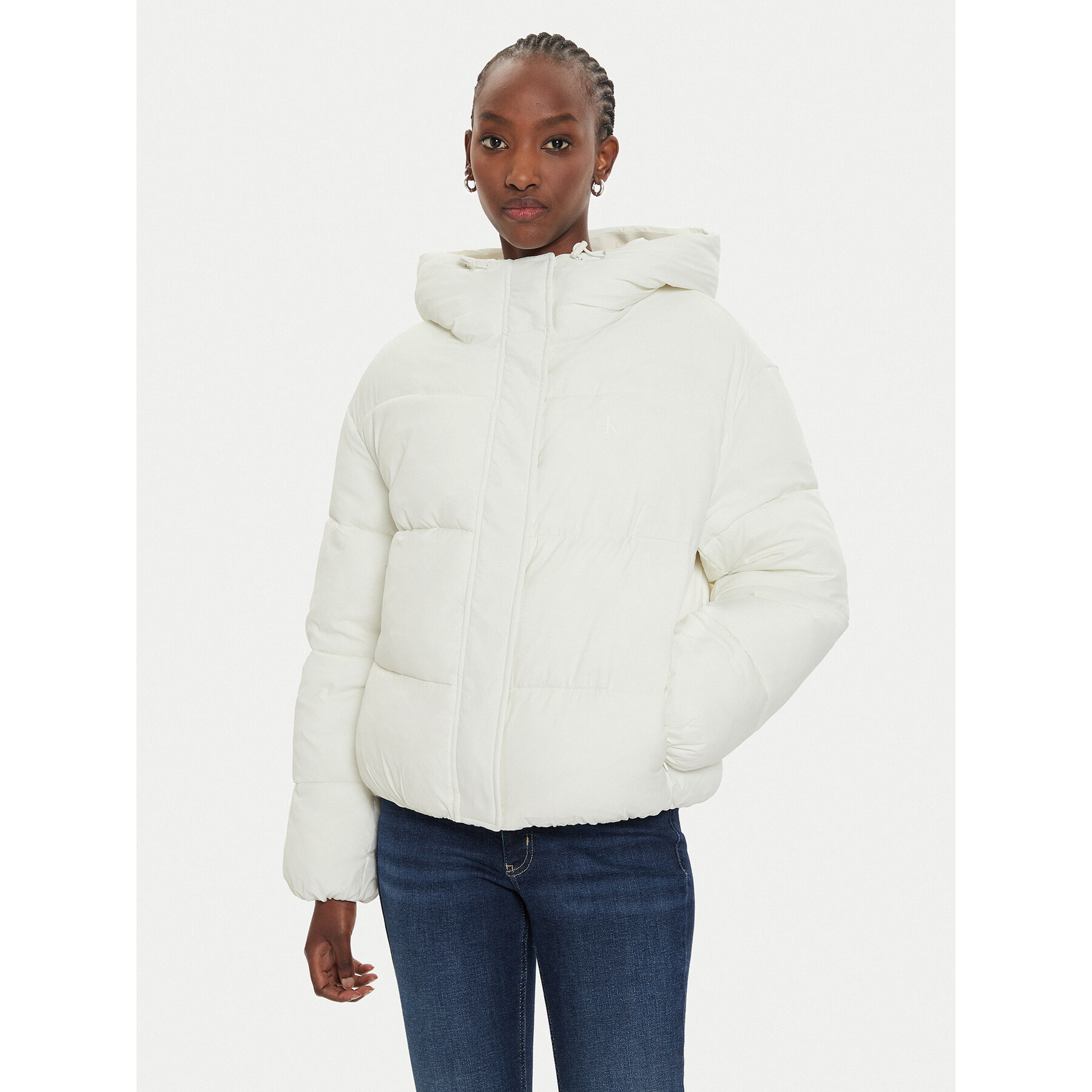 Calvin Klein Jeans Kurtka zimowa J20J224112 Écru Regular Fit