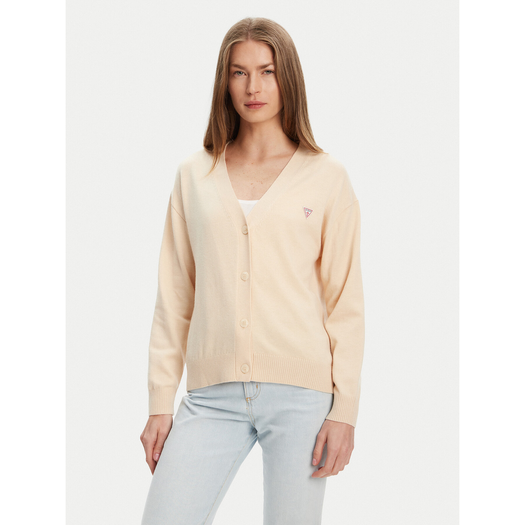 Guess Jeans Sweter 168521 Beżowy Classic Fit