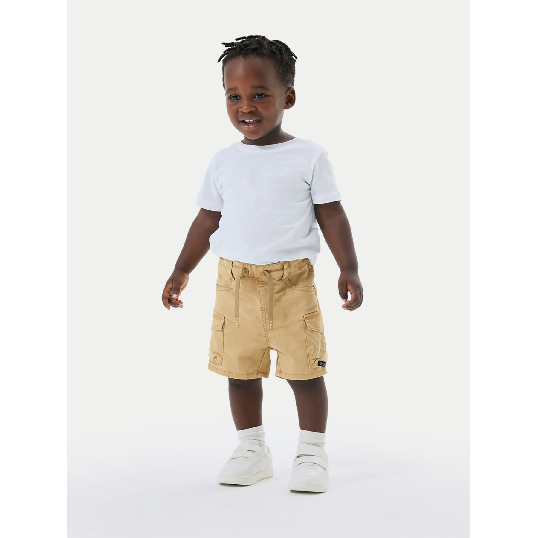 NAME IT Szorty materiałowe Ben 13225803 Brązowy Baggy Fit