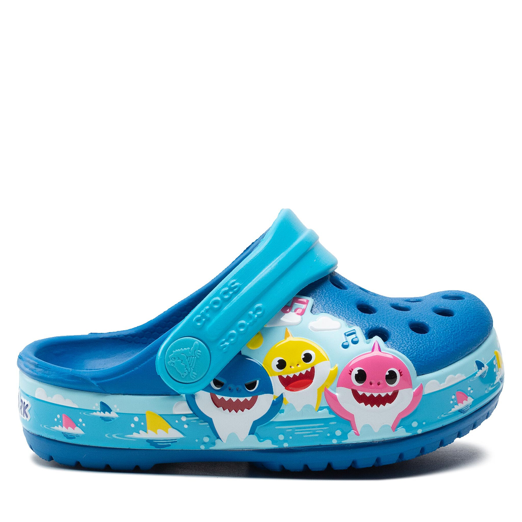 Crocs Klapki Crocsflbaby Shark Band Clog T 207066 Niebieski