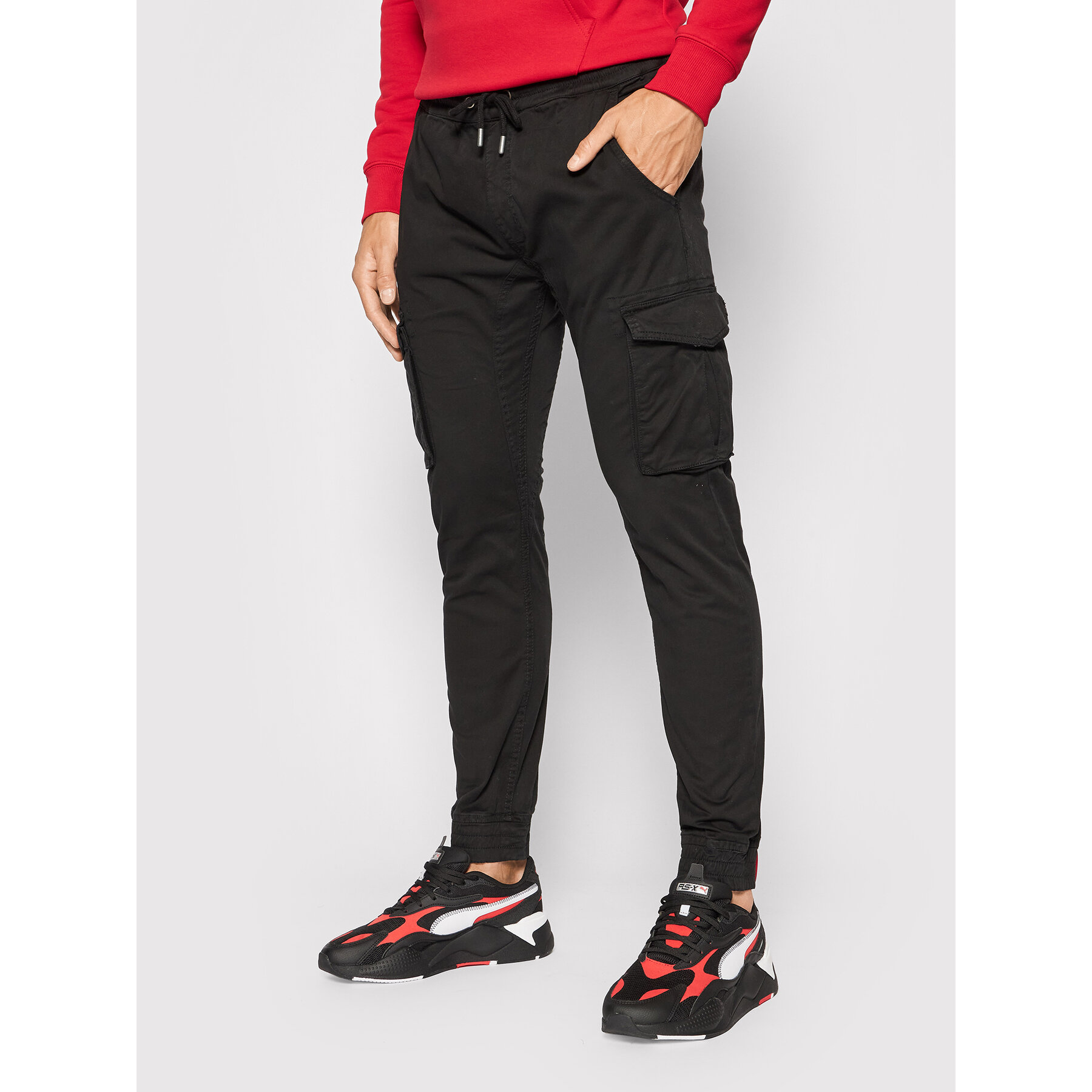 Alpha Industries Joggery Twill 116202 Czarny Regular Fit
