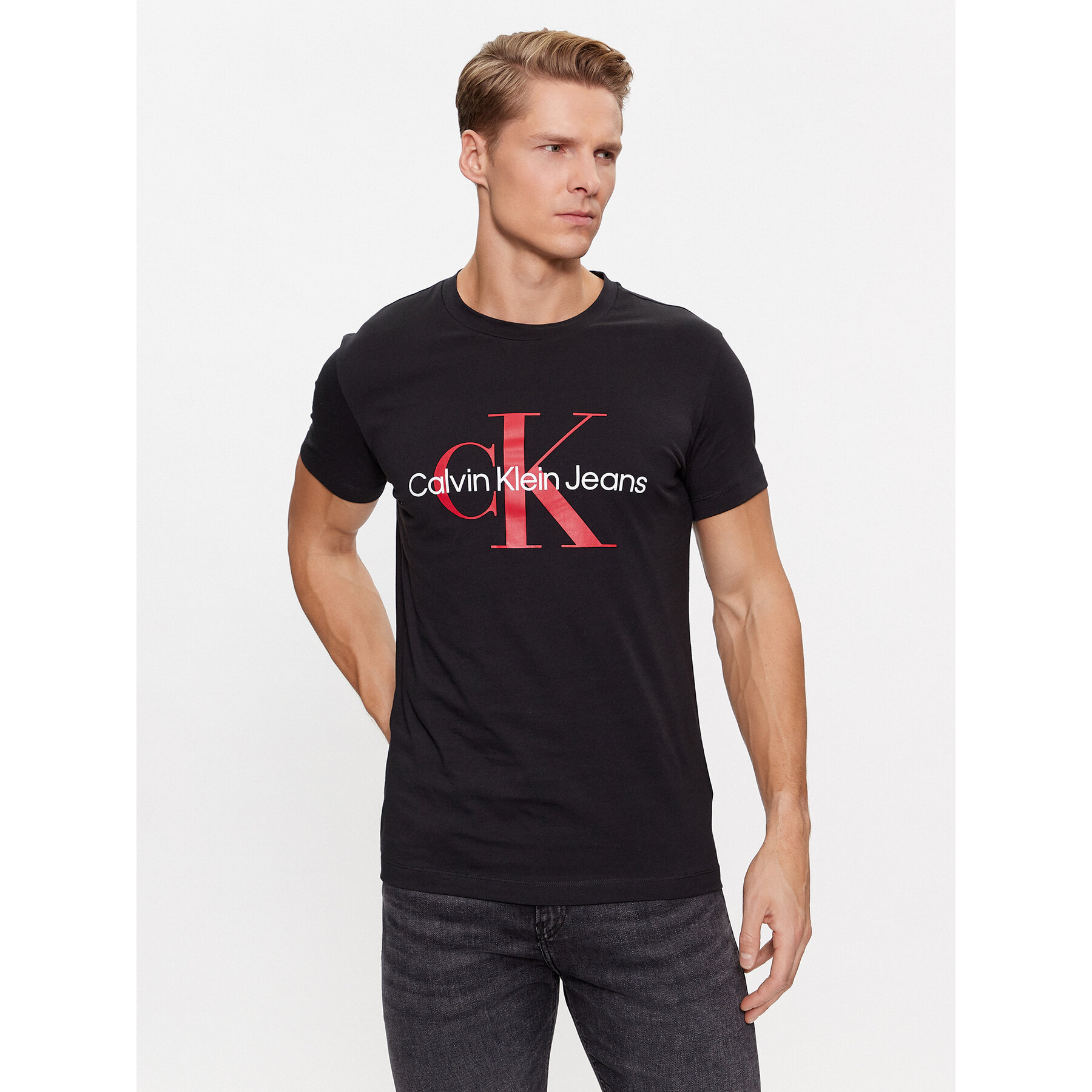 Calvin Klein Jeans T-Shirt J30J320935 Czarny Slim Fit