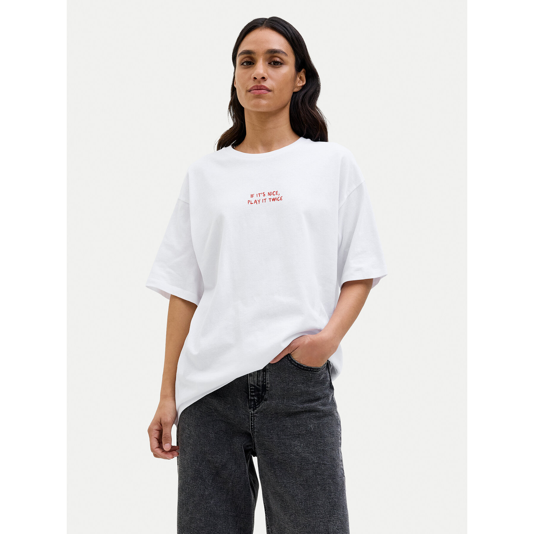 JJXX T-Shirt Nina 12273776 Biały Loose Fit