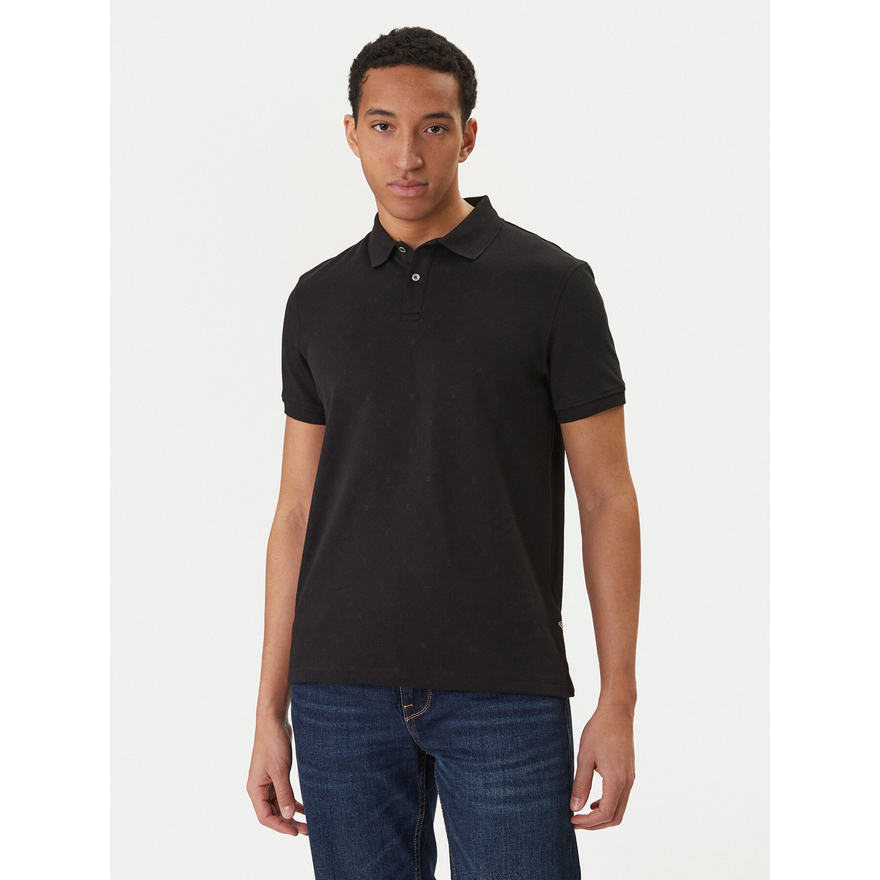 Guess Polo M6RP05 KD181 Czarny Regular Fit