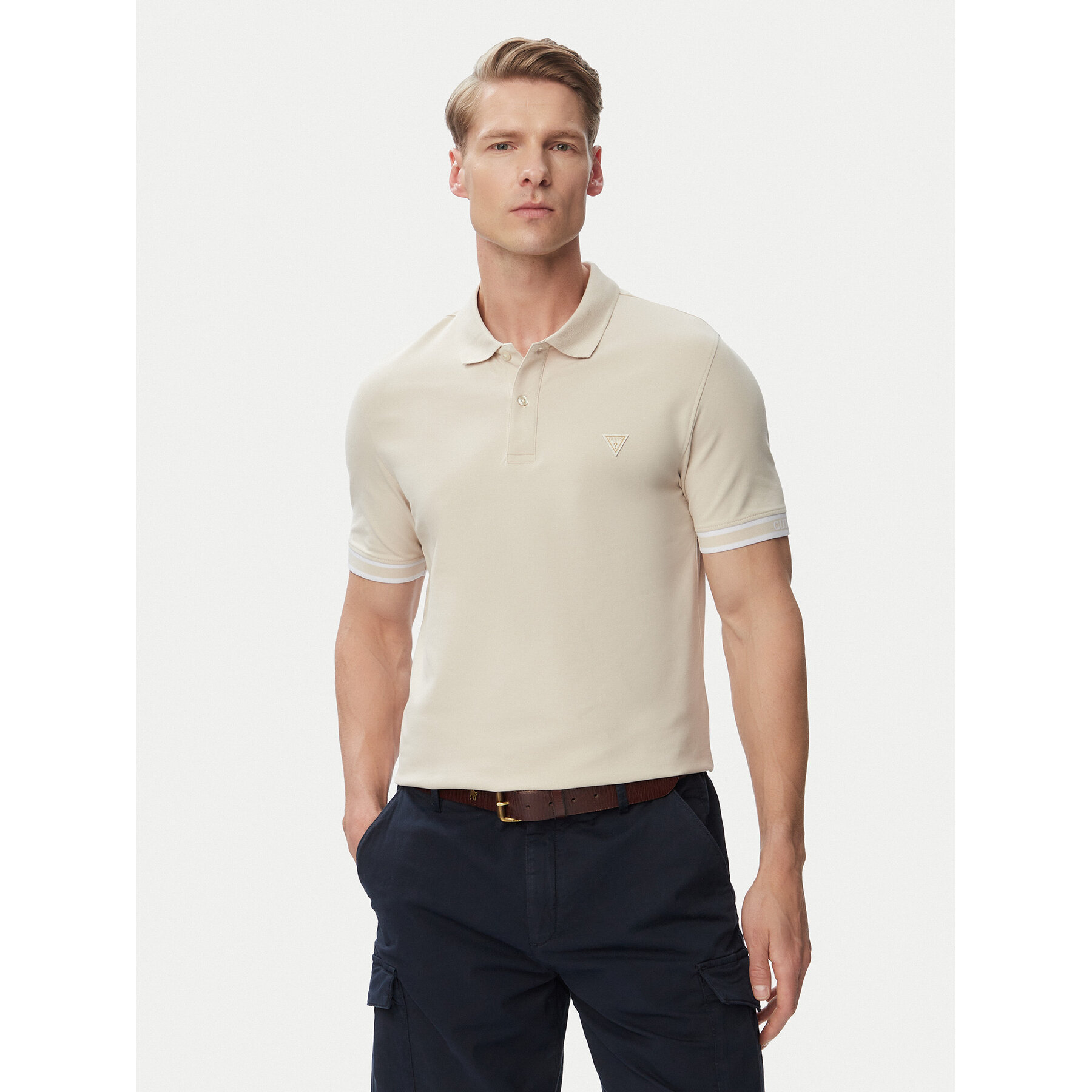 Guess Polo M6GP60 K3076 Beżowy jasny Regular Fit
