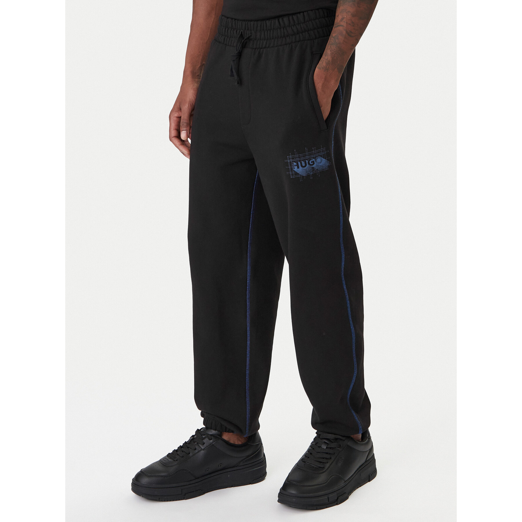 HUGO Spodnie dresowe Notharos 50553508 Czarny Regular Fit