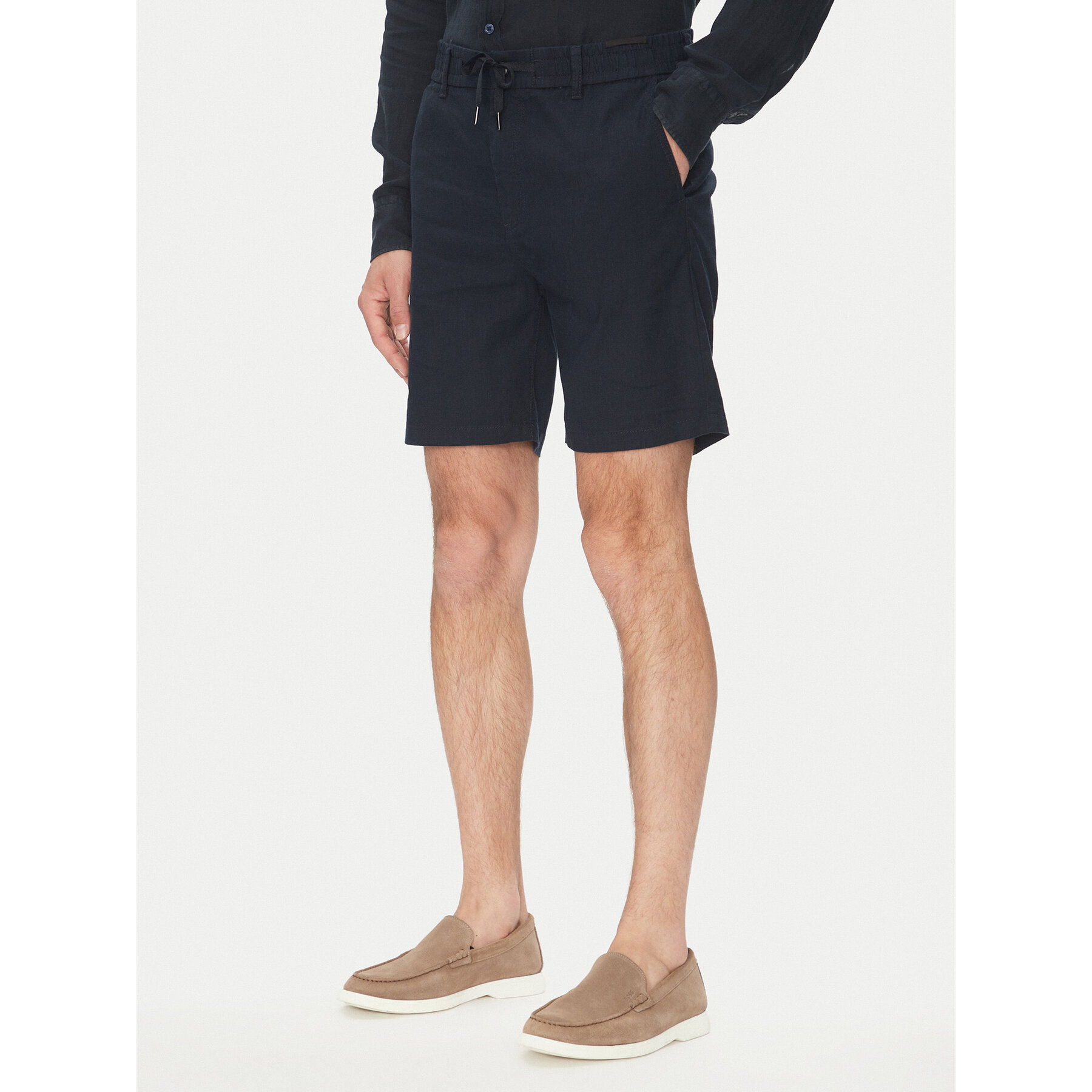BOSS Szorty materiałowe 50536863 Granatowy Tapered Fit