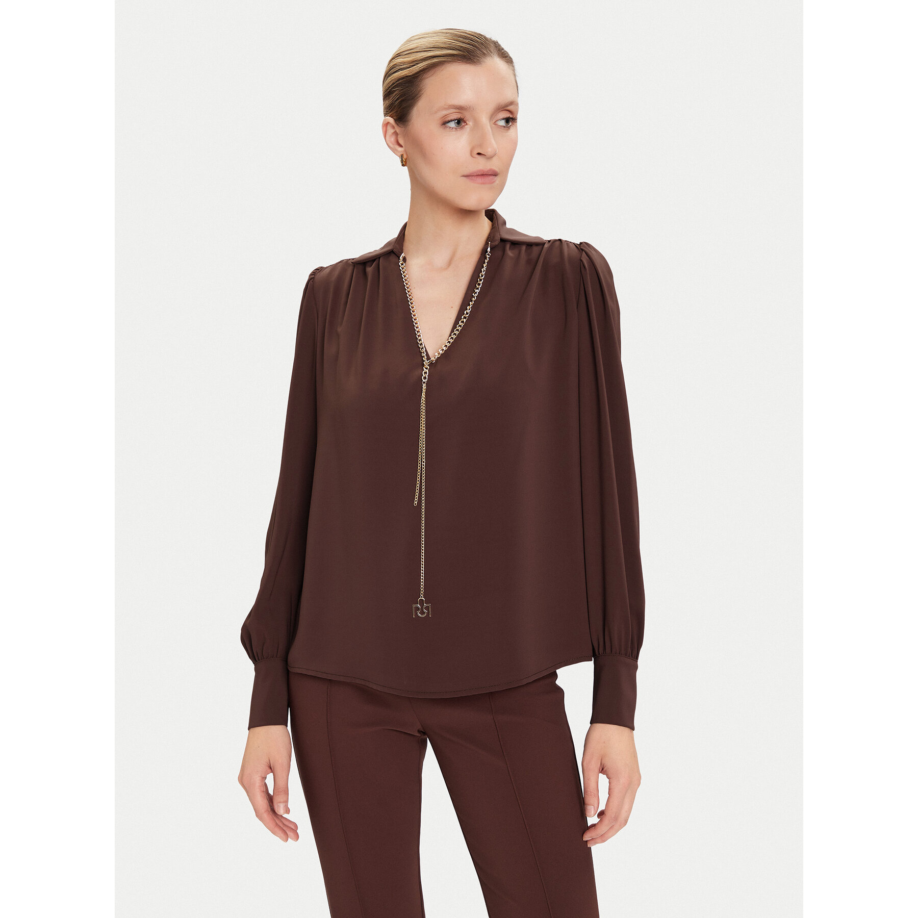 Rinascimento Bluzka CFC0125721003 Brązowy Regular Fit