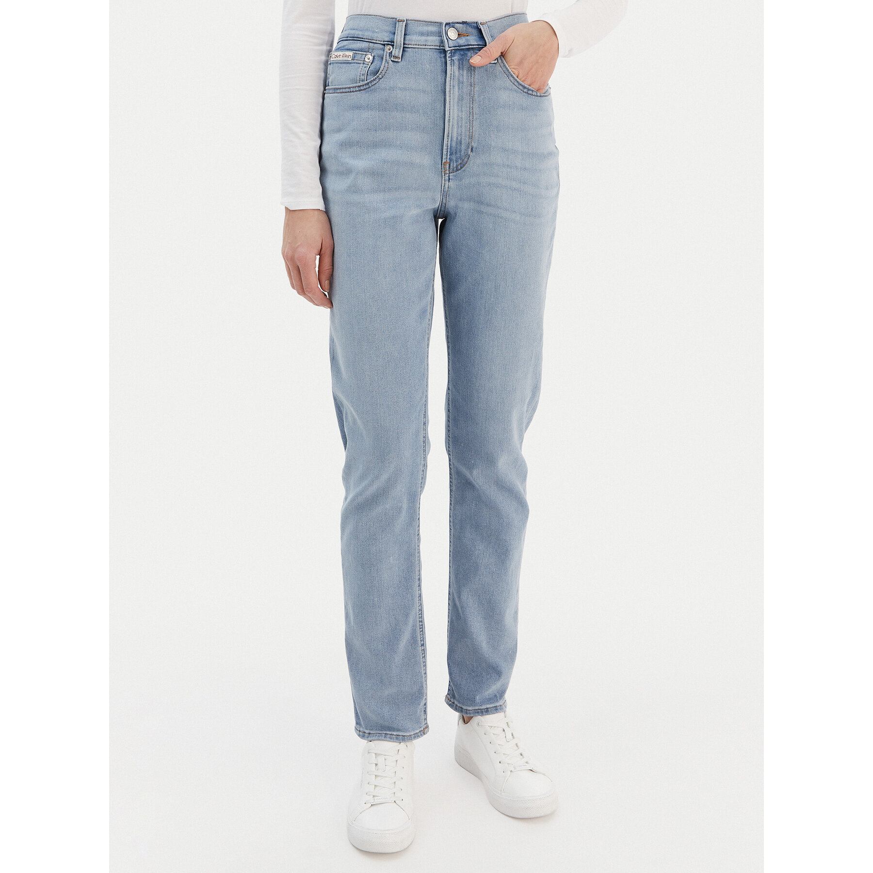 Calvin Klein Jeans Jeansy LV047E618G Niebieski Mom Fit