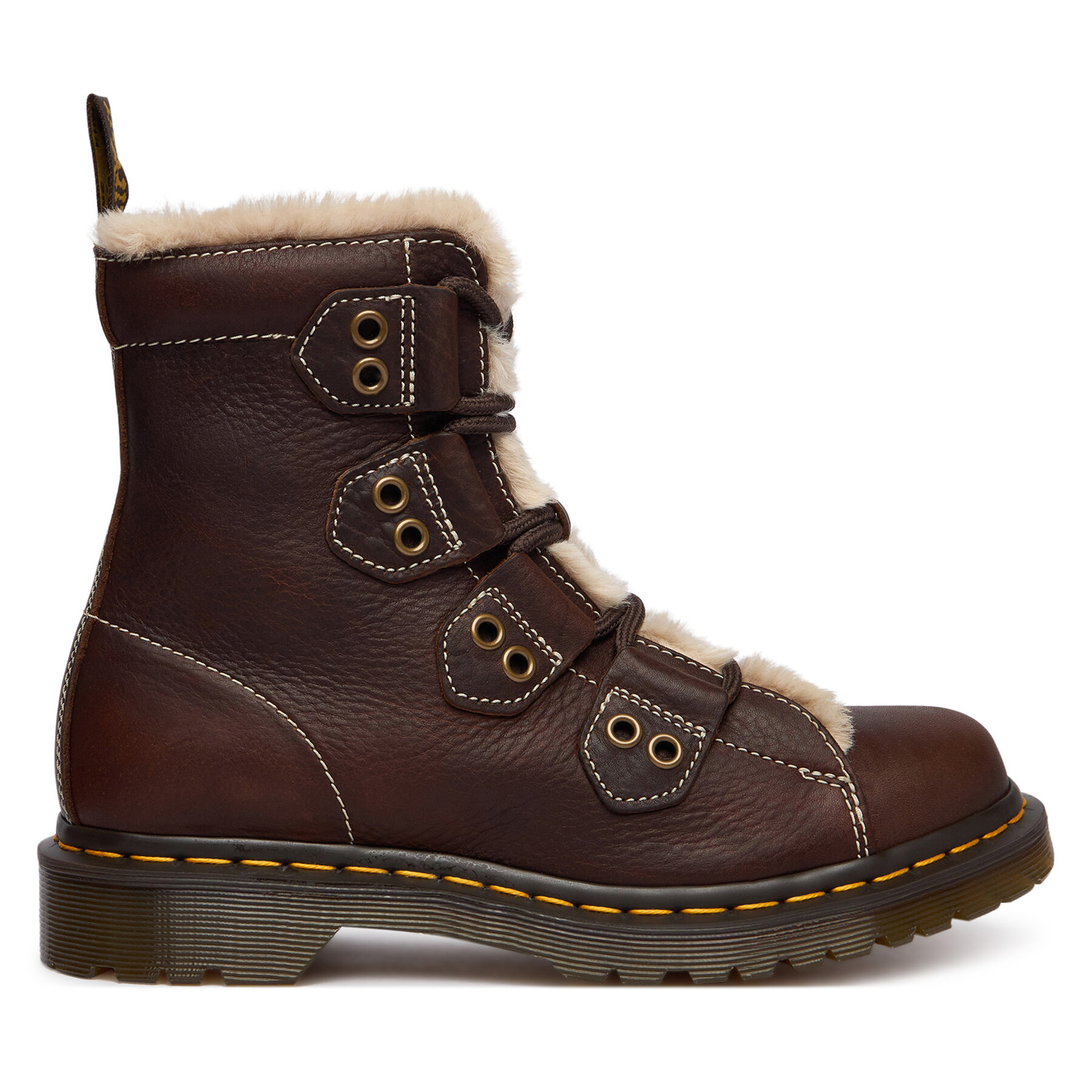 Dr. Martens Trzewiki 1460 Lace To Toe Fur Lined DM41417200 Brązowy