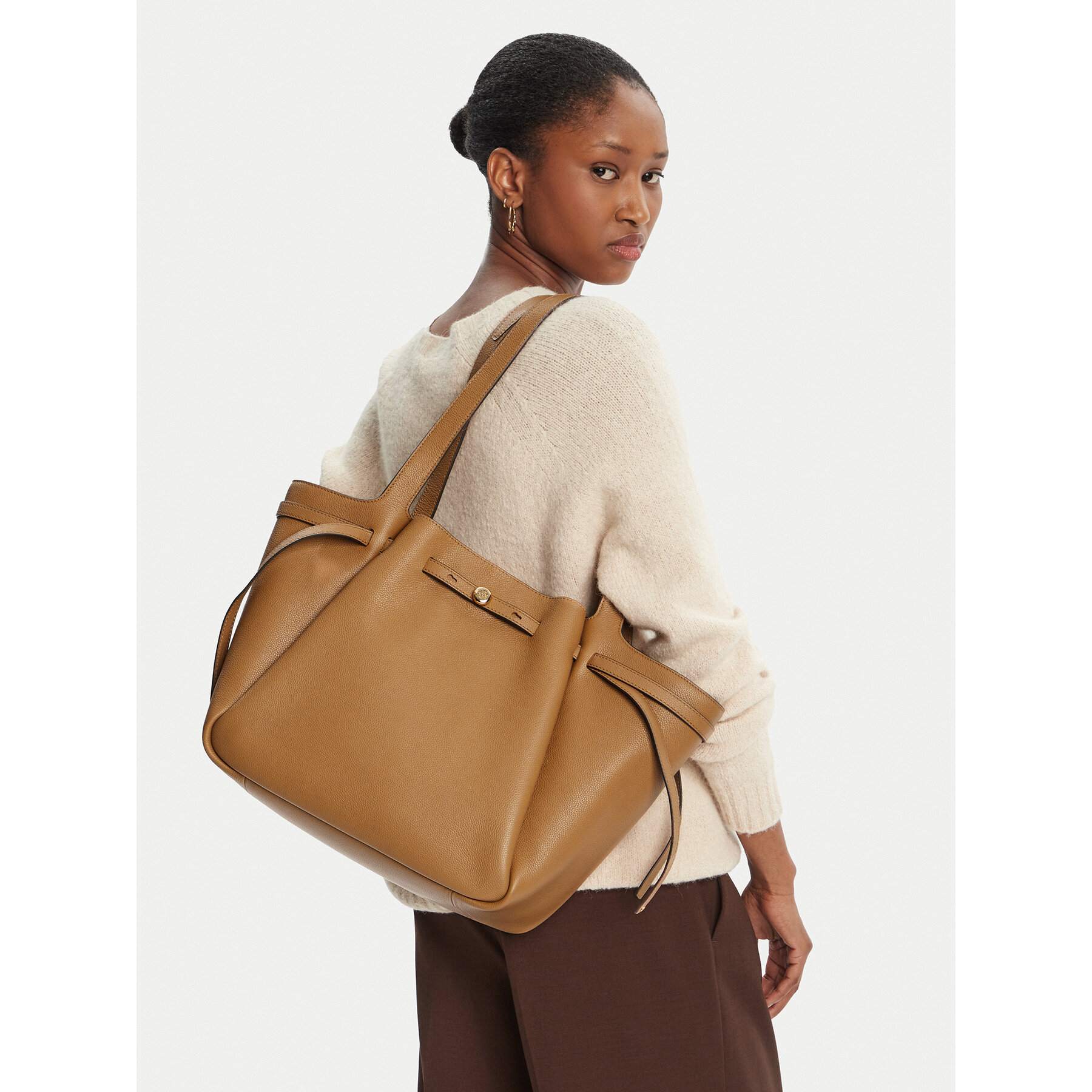 Tory Burch Torebka Romy Tote 163388 Brązowy