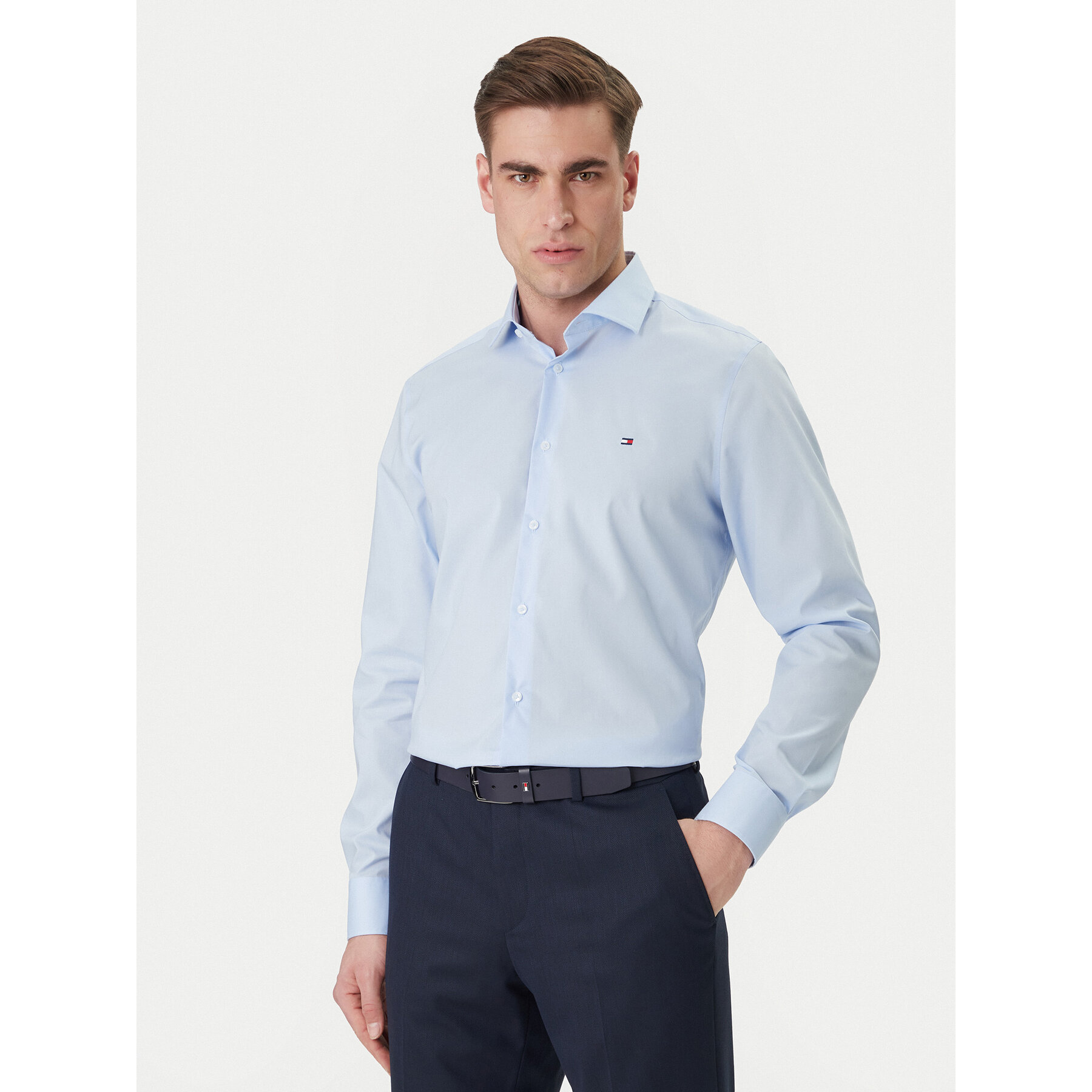 Tommy Hilfiger Koszula MW0MW43122 Błękitny Slim Fit