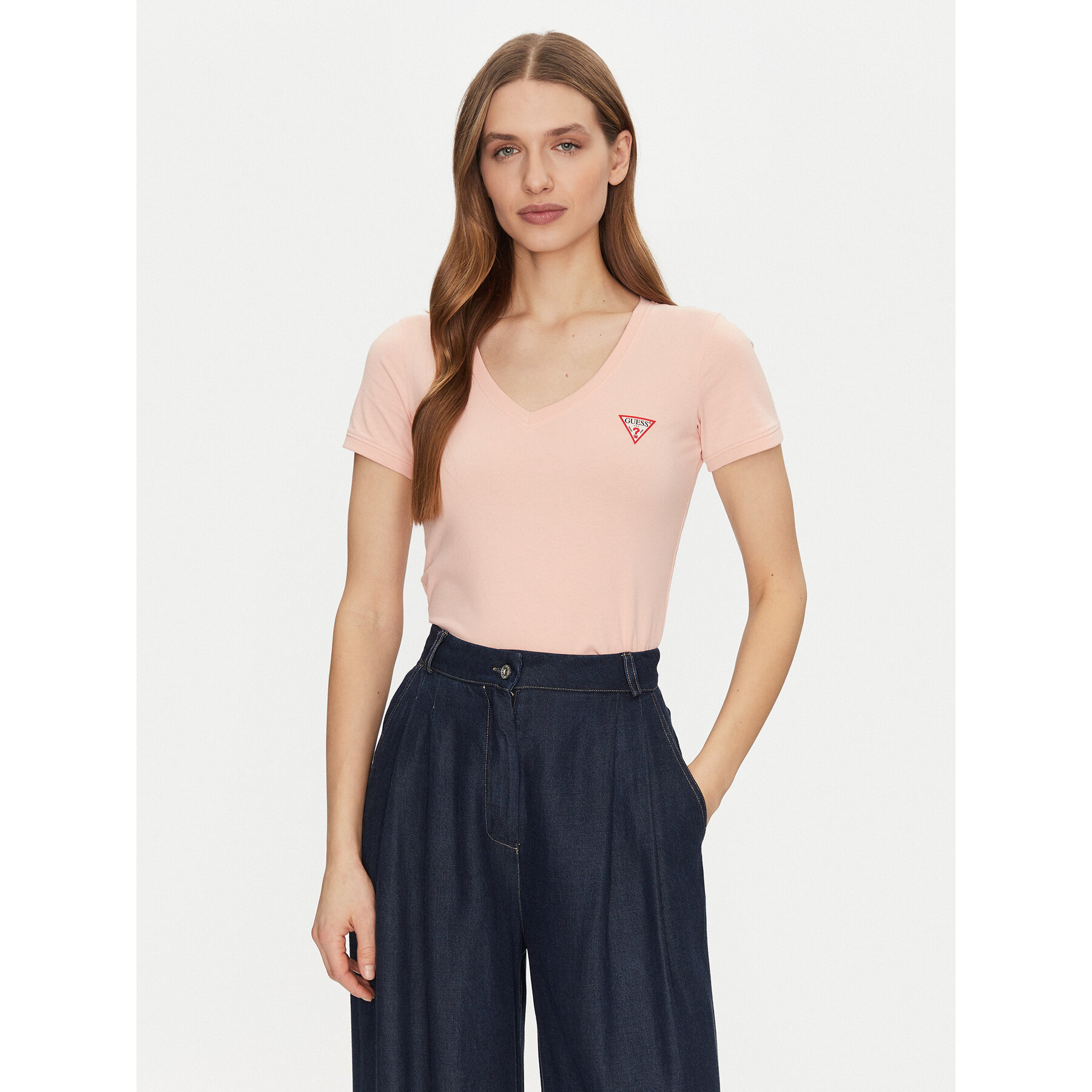 Guess T-Shirt W2YI45 J1314 Pomarańczowy Slim Fit