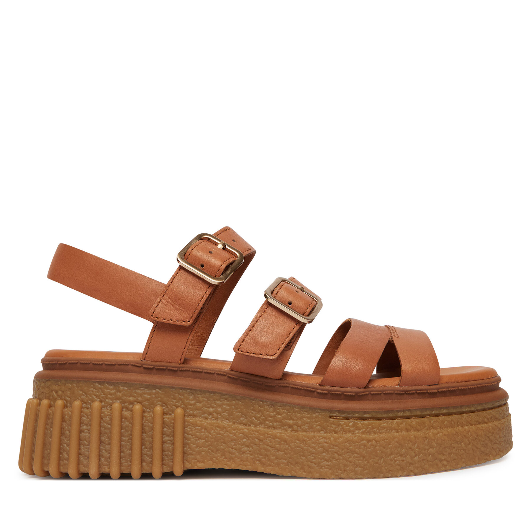 Clarks Sandały Evamar Strap 26185889 Brązowy