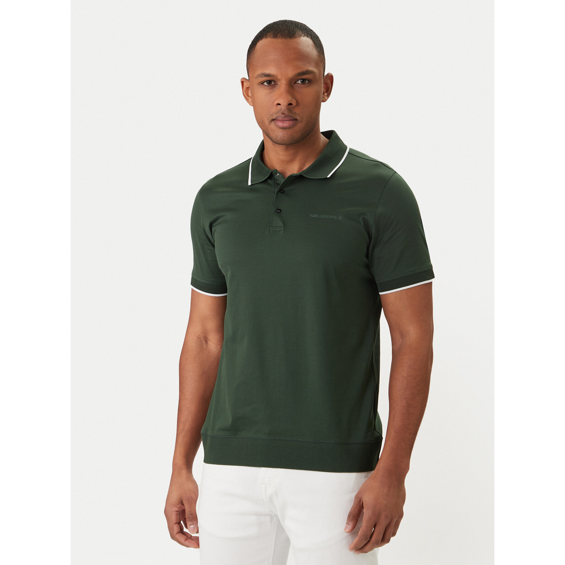 KARL LAGERFELD Polo 745080 562200 Zielony Regular Fit