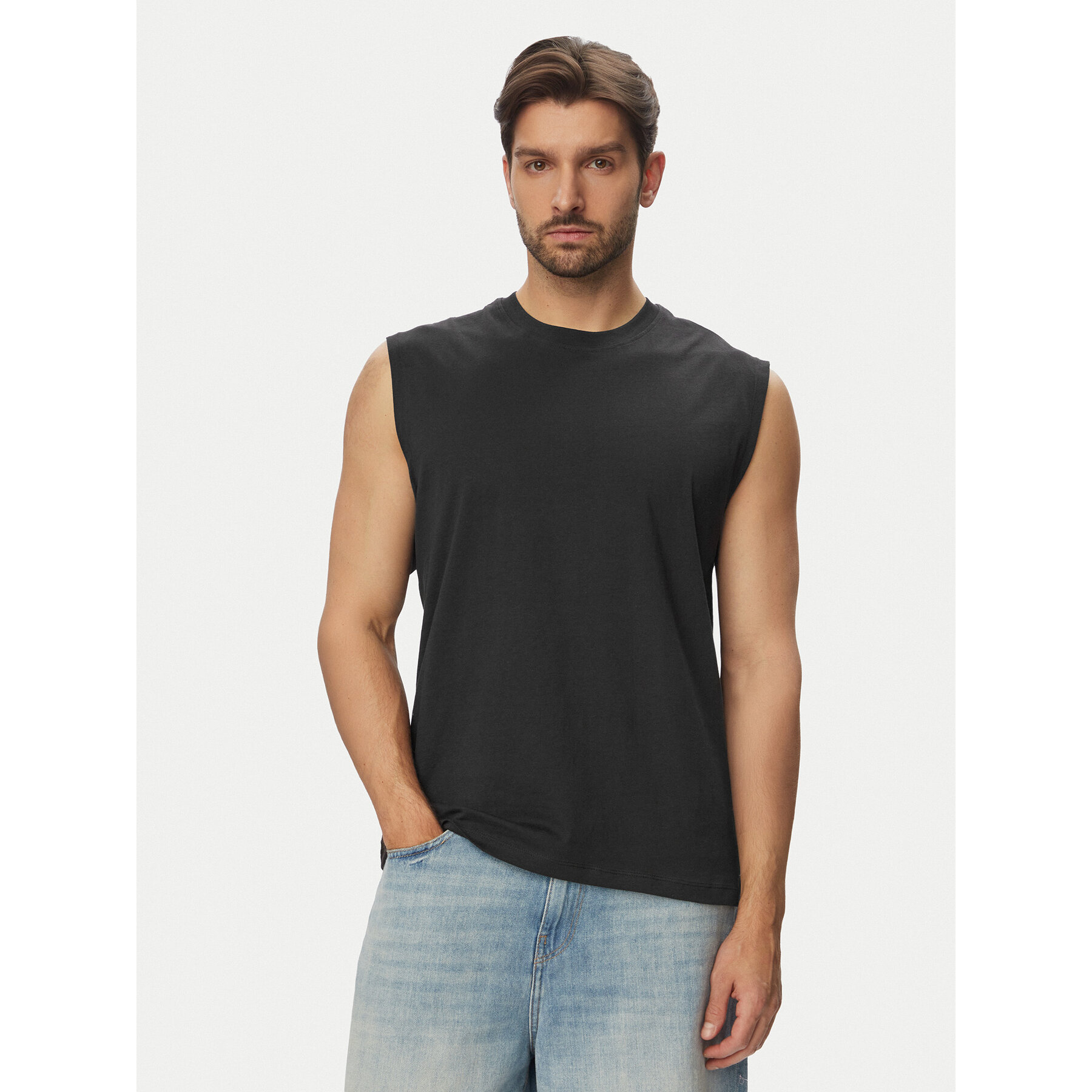 Jack & Jones Tank top Simon 12297709 Czarny Relaxed Fit