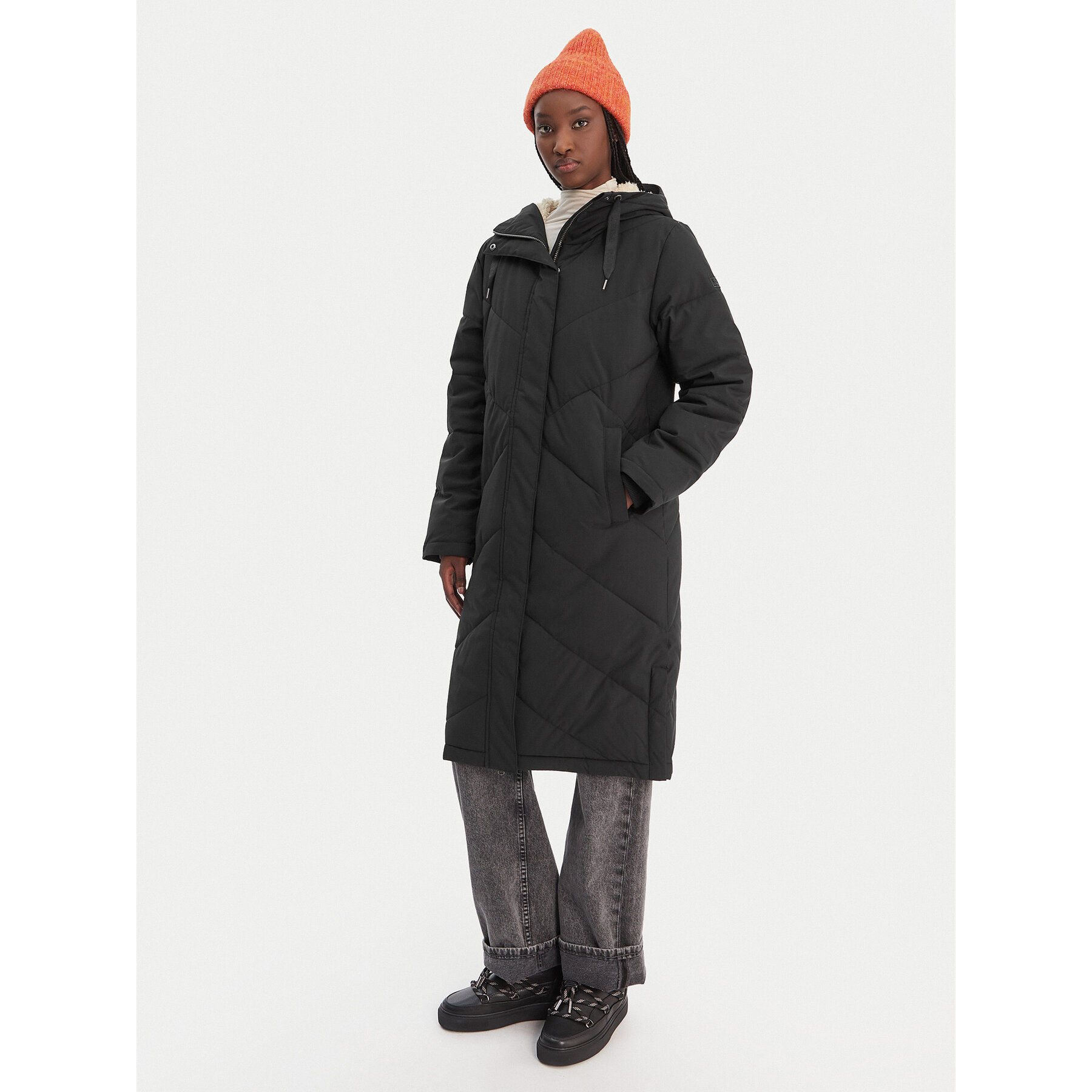 Roxy Kurtka zimowa Ellie ERJJK03653 Czarny Regular Fit