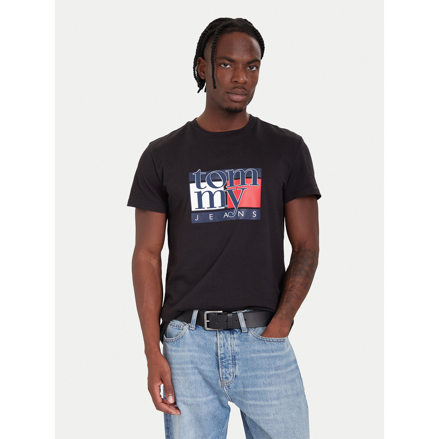 Tommy Jeans T-Shirt DM0DM21977 Czarny Regular Fit