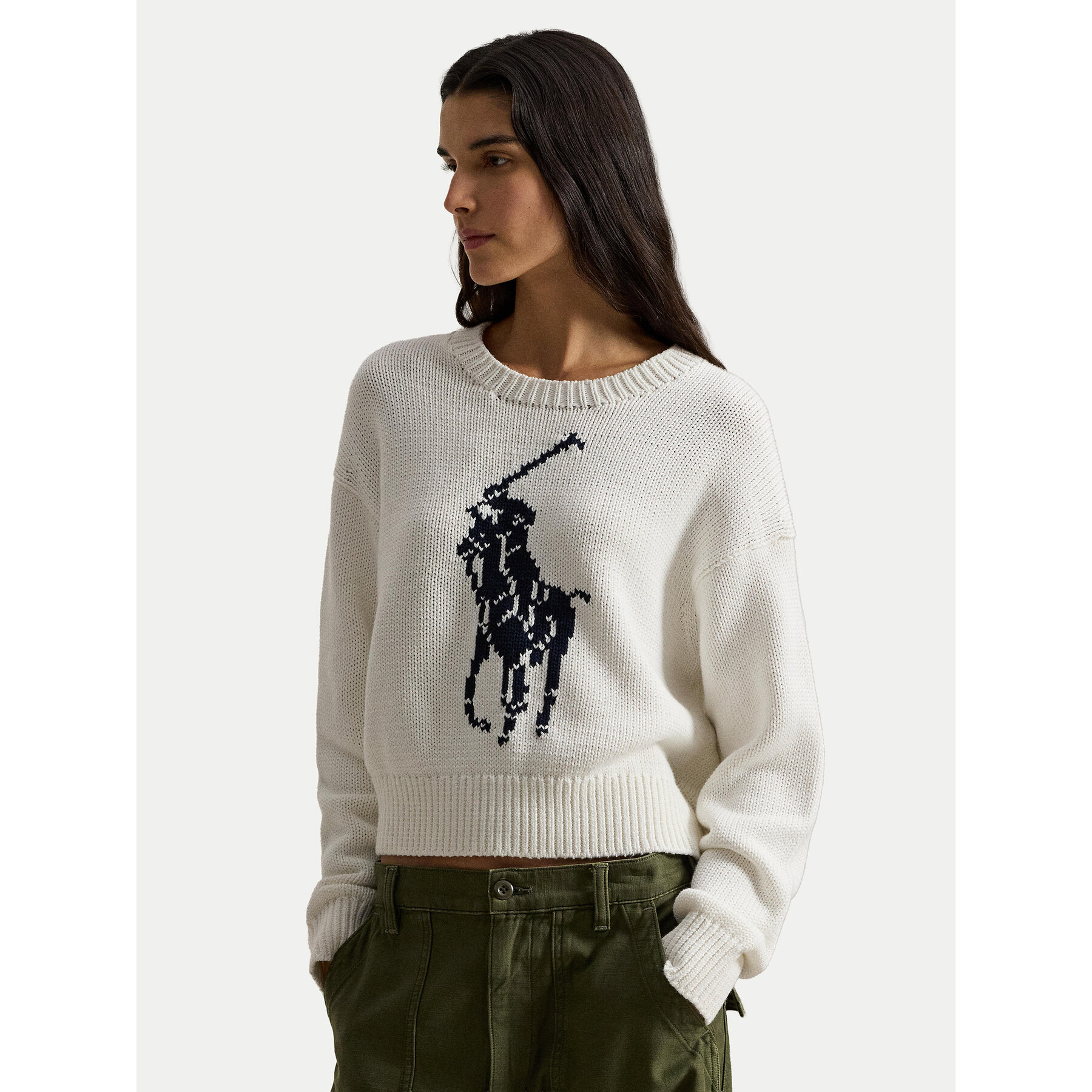 Polo Ralph Lauren Sweter 211A96234002 Biały Relaxed Fit