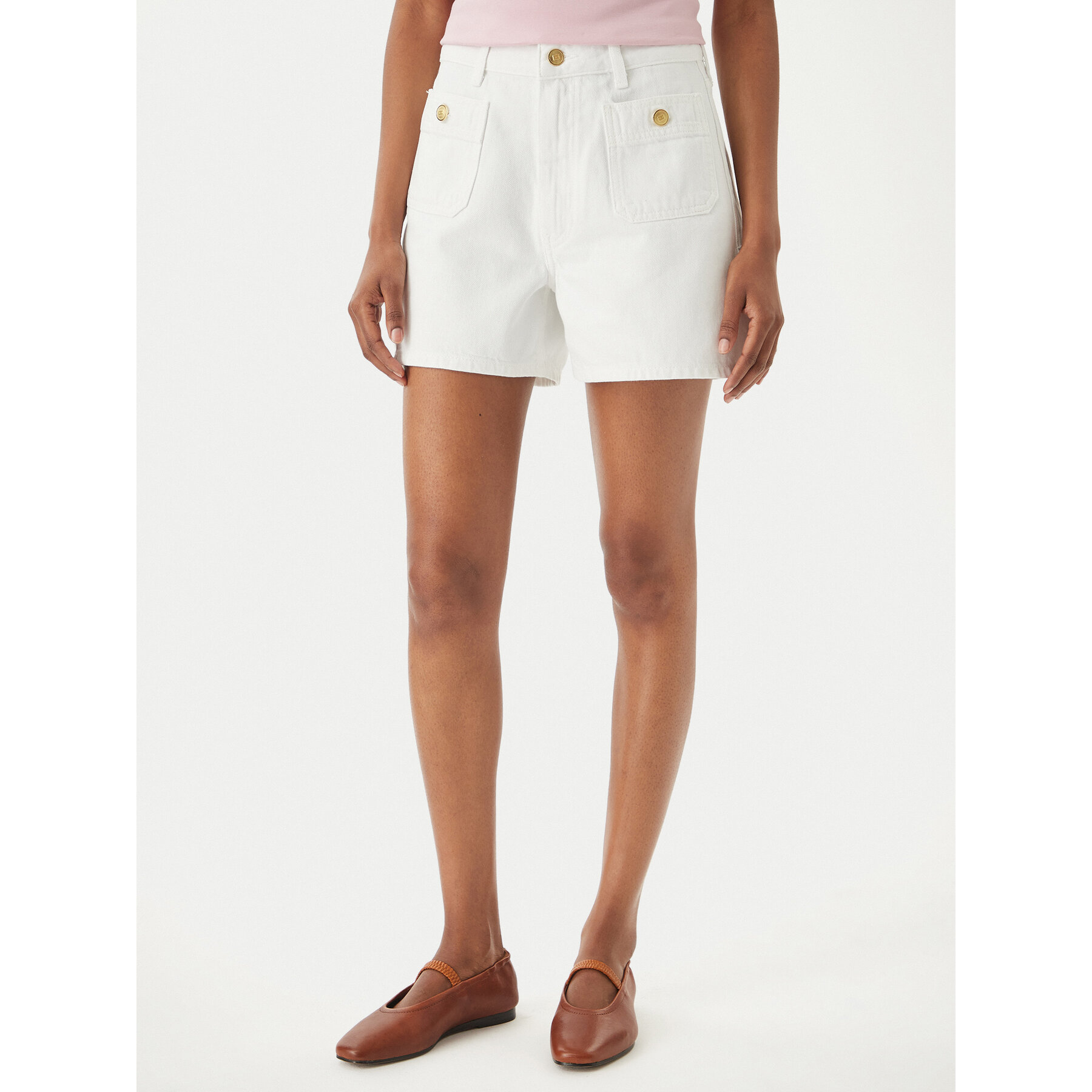 Tommy Hilfiger Szorty jeansowe WW0WW49579 Biały Regular Fit