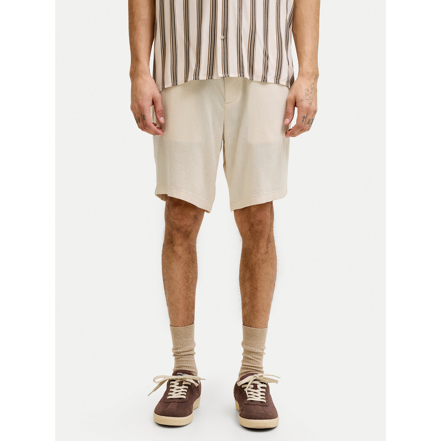 Jack & Jones Szorty materiałowe Ace Mykonos 12269376 Beżowy Regular Fit