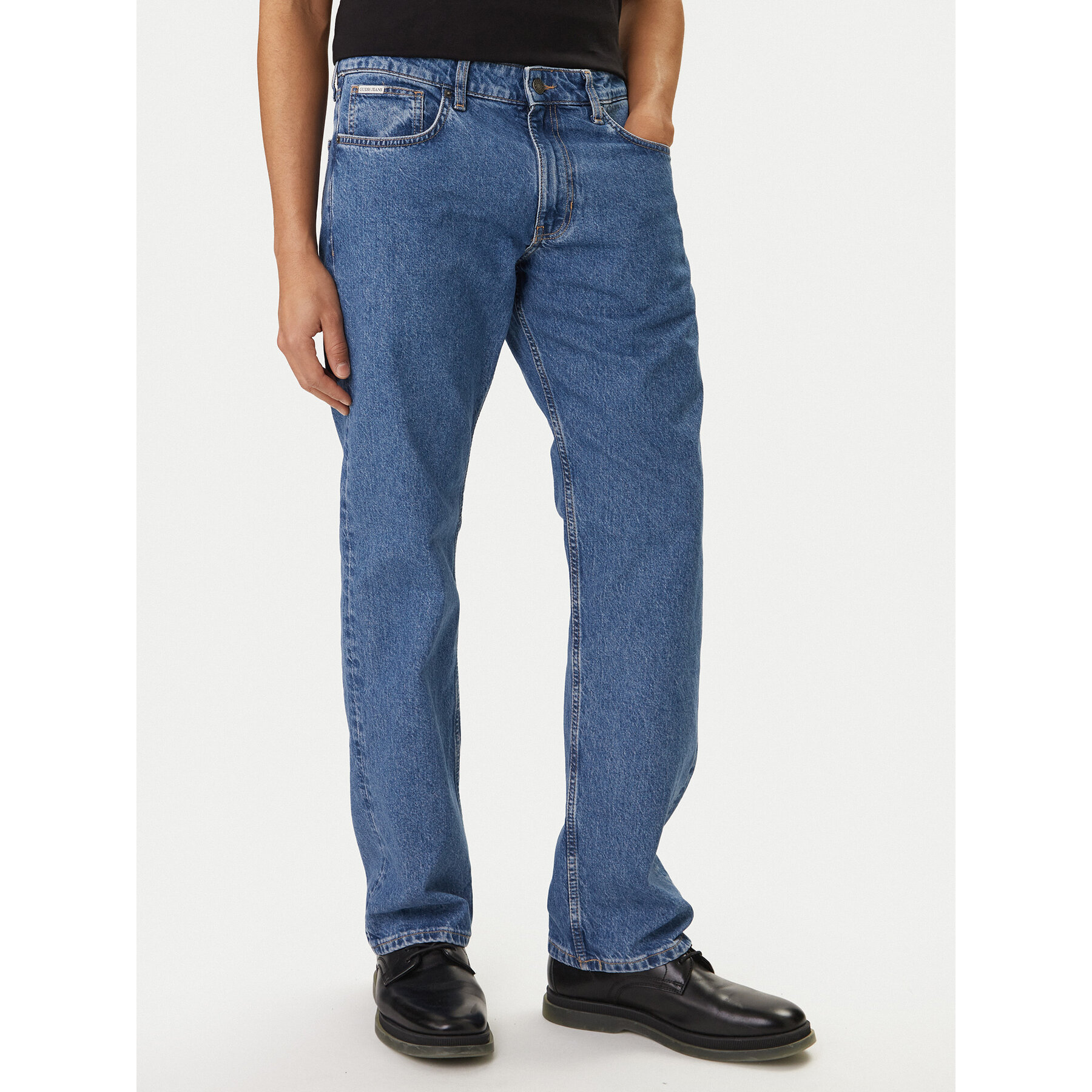 Guess Jeans Jeansy M5YA1B D633A Niebieski Straight Fit