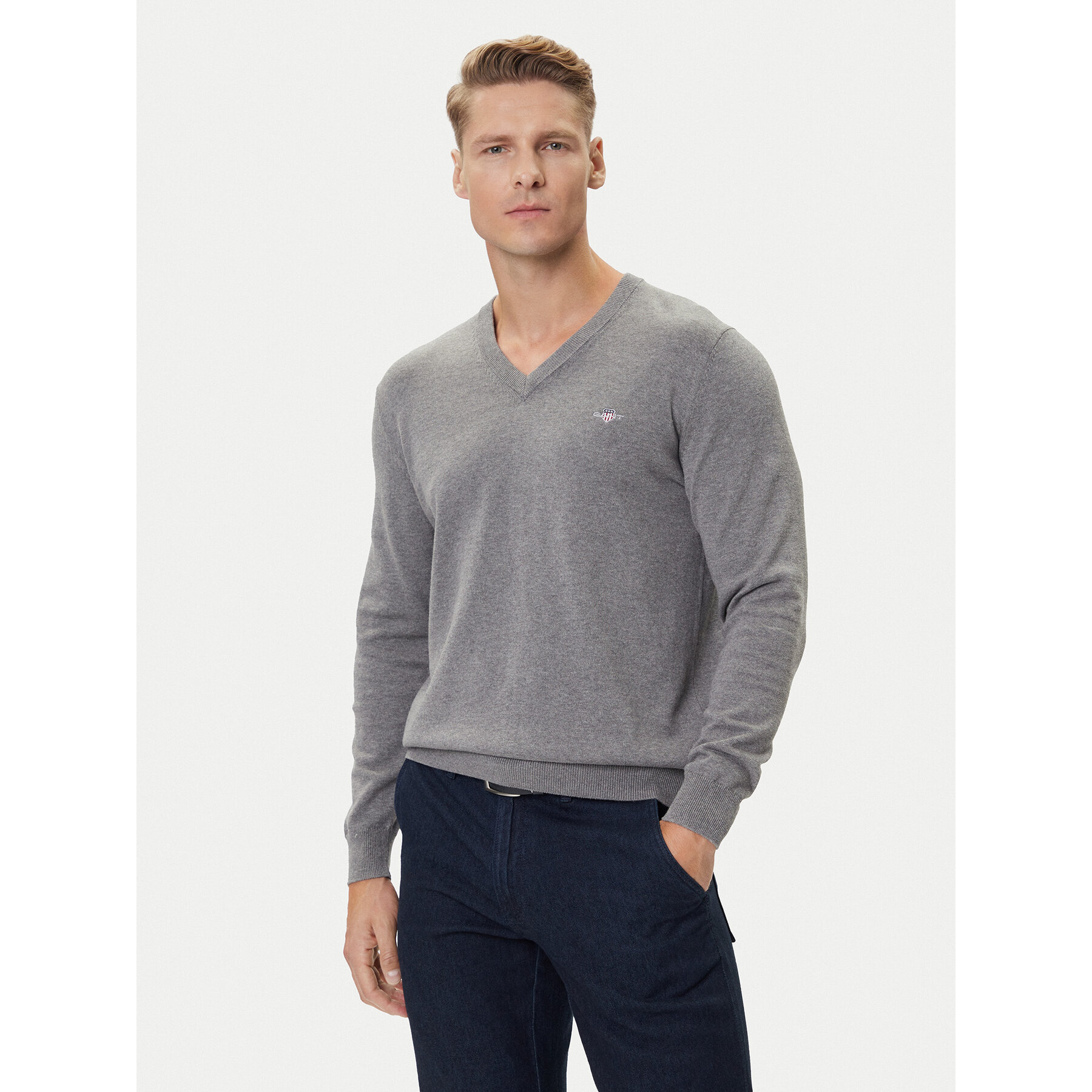 Gant Sweter 8030562 Szary Regular Fit