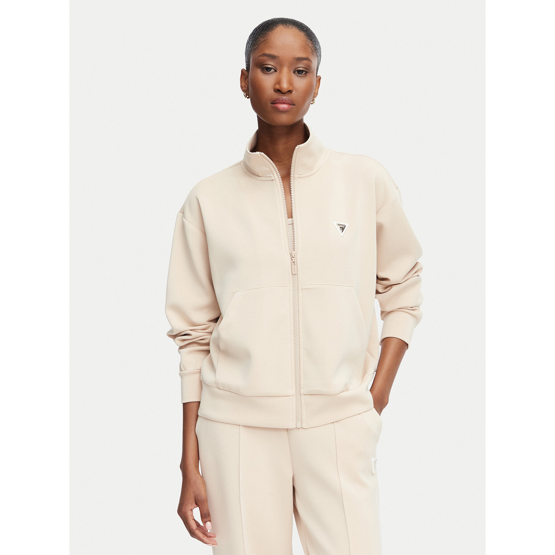 Guess Bluza V6YQ17 K4313 Beżowy Regular Fit