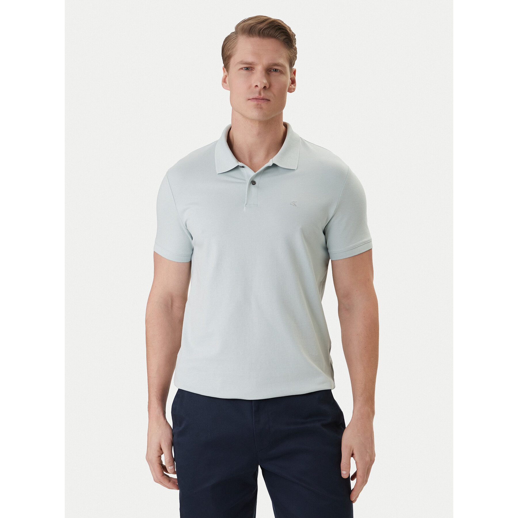 Calvin Klein Polo LV04LC254G Zielony Slim Fit