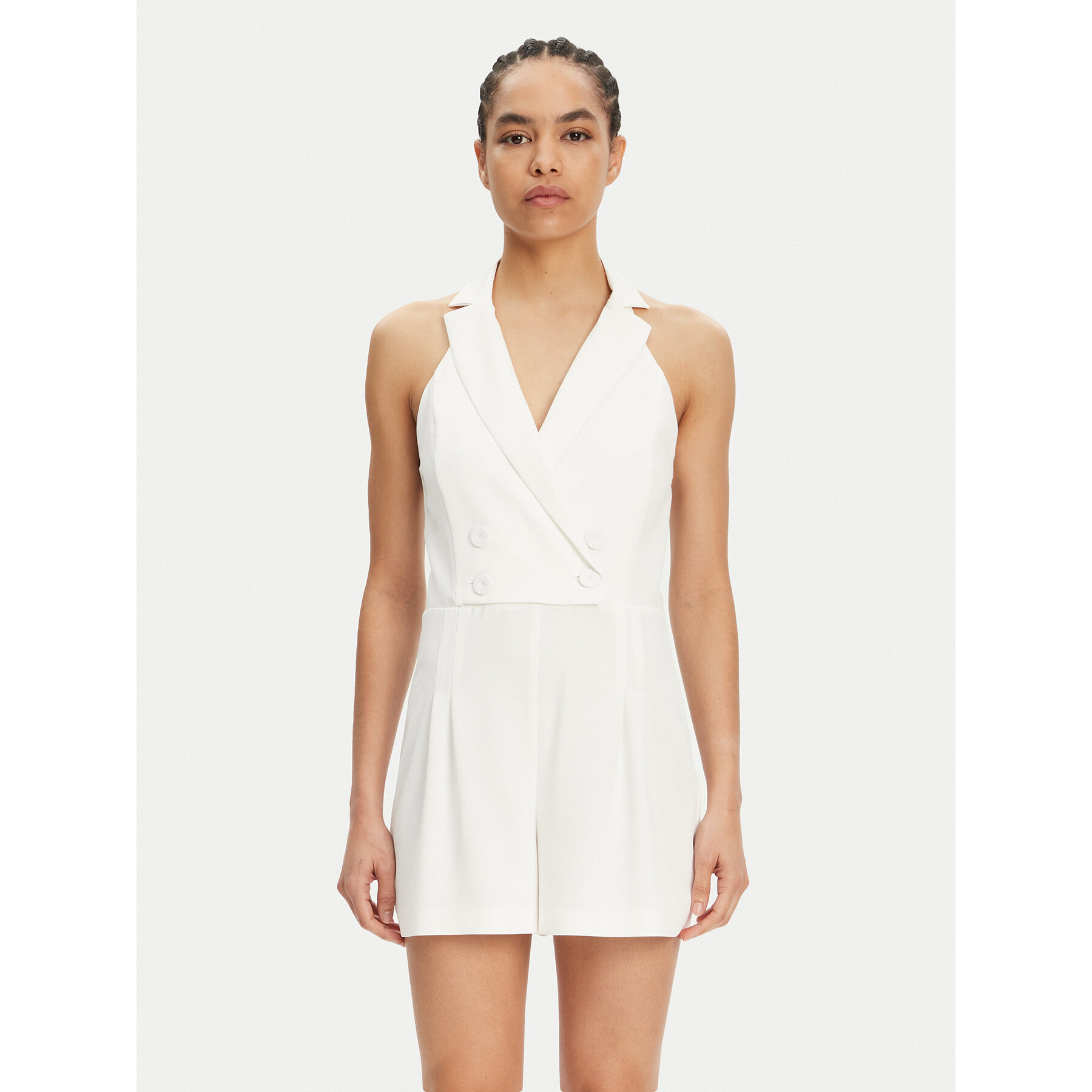 Patrizia Pepe Kombinezon 2T0088 A411 Biały Regular Fit